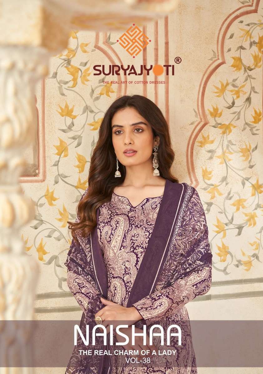 Suryajyoti Naishaa Vol-38 -Dress Material -Wholesale Catalog