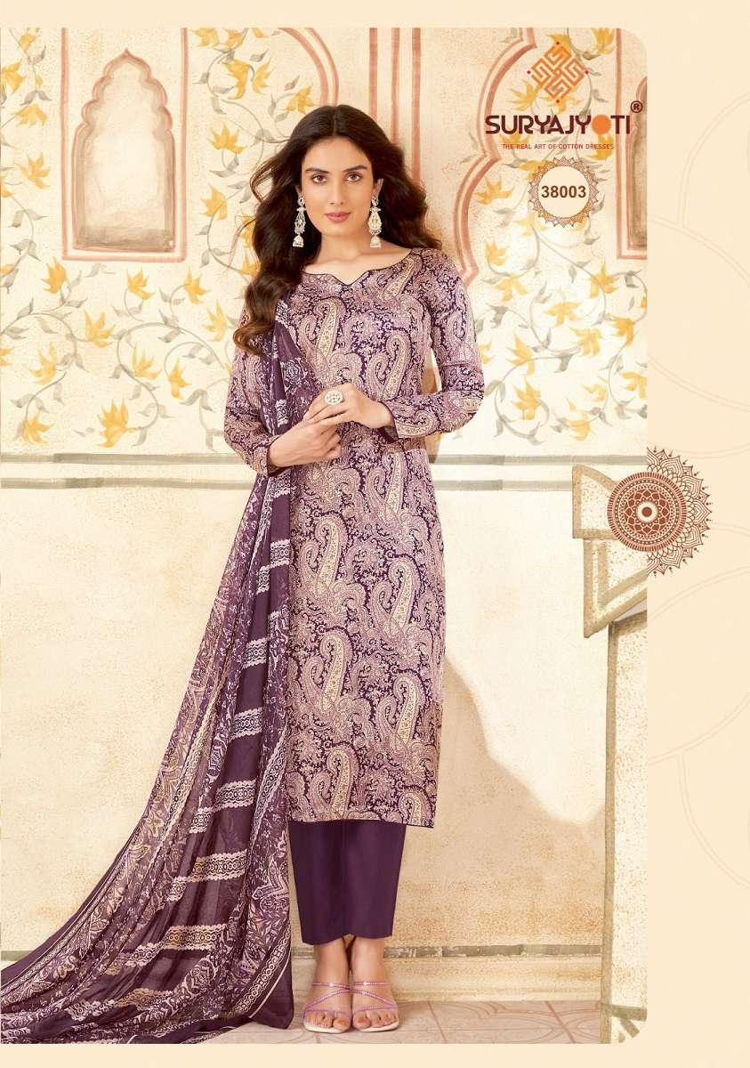Suryajyoti Naishaa Vol-38 -Dress Material -Wholesale Catalog