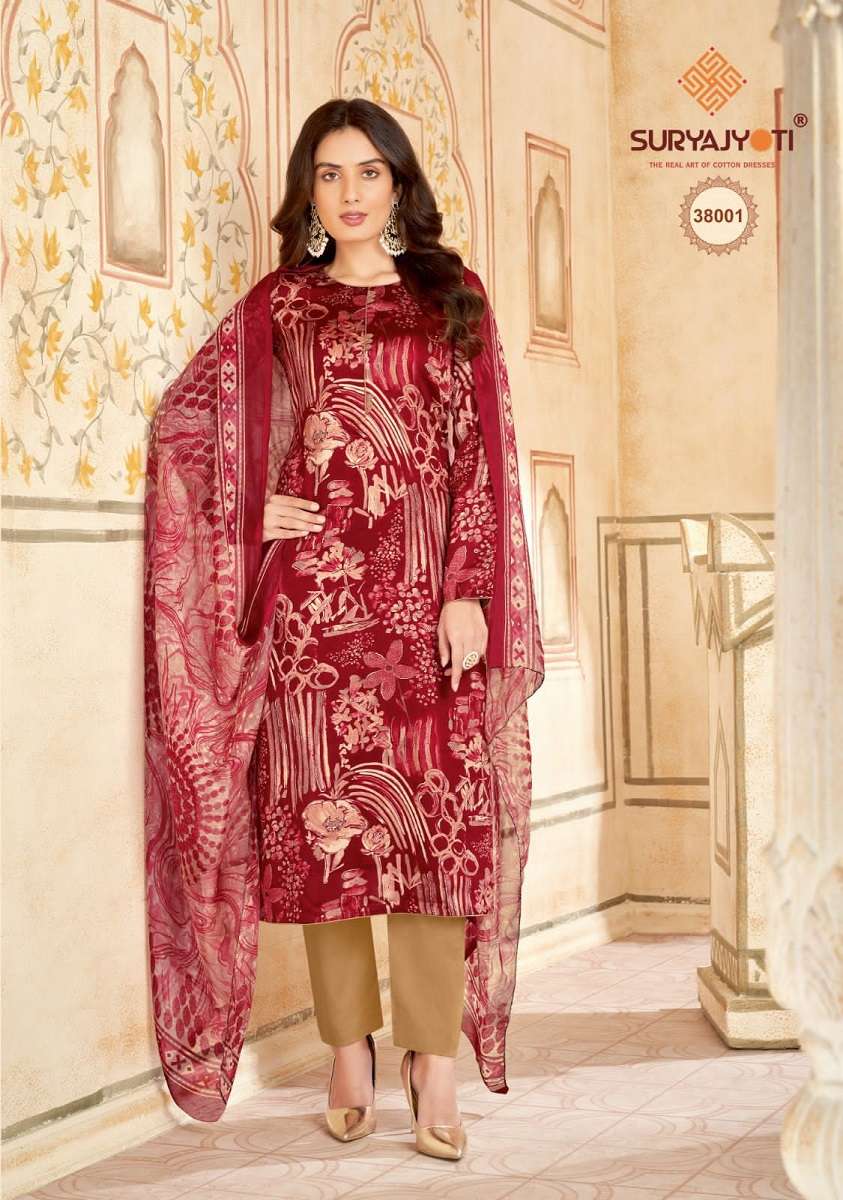 Suryajyoti Naishaa Vol-38 -Dress Material -Wholesale Catalog