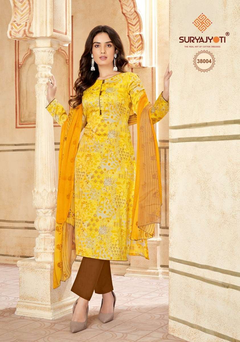 Suryajyoti Naishaa Vol-38 -Dress Material -Wholesale Catalog