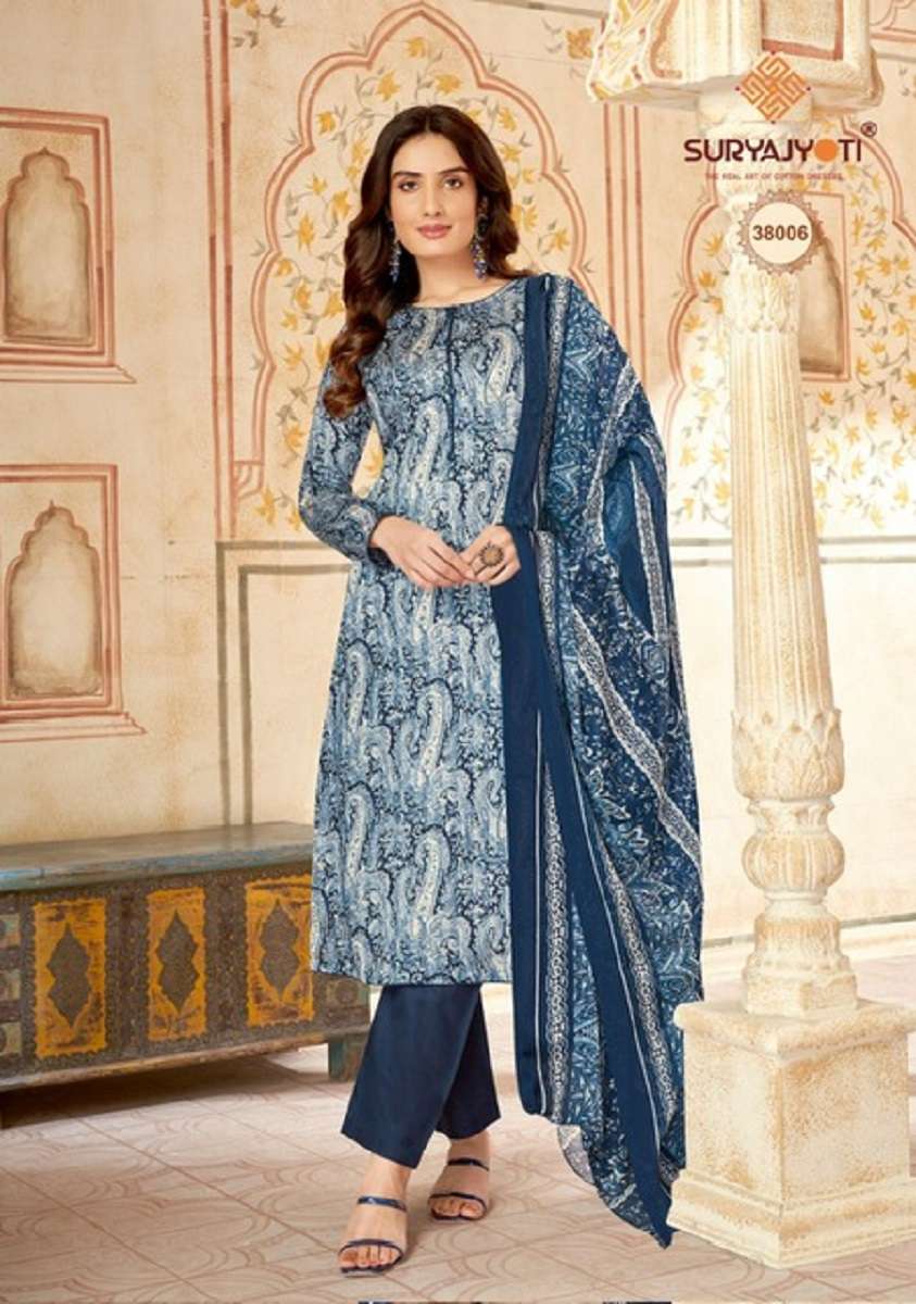 Suryajyoti Naishaa Vol-38 -Dress Material -Wholesale Catalog