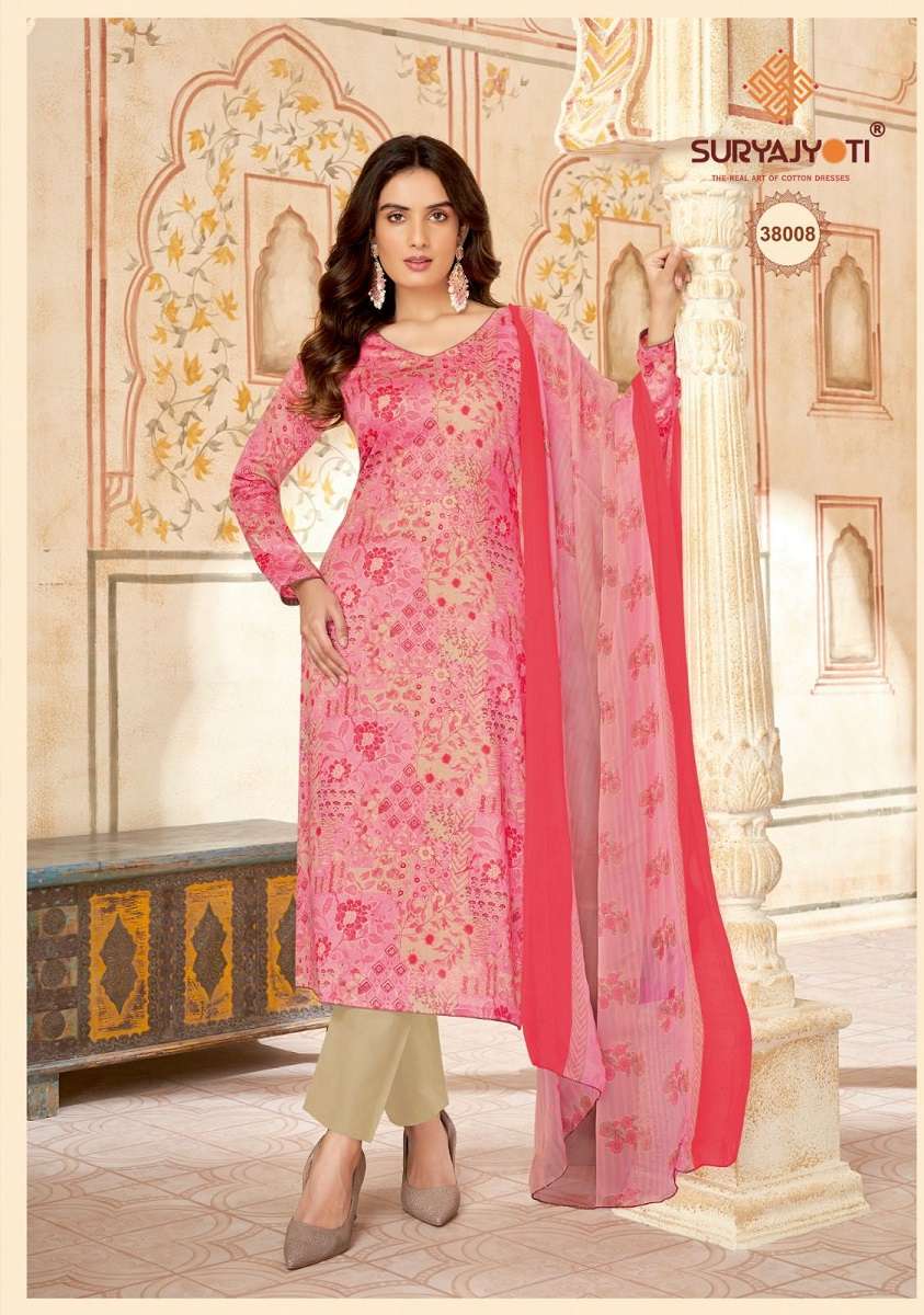 Suryajyoti Naishaa Vol-38 -Dress Material -Wholesale Catalog