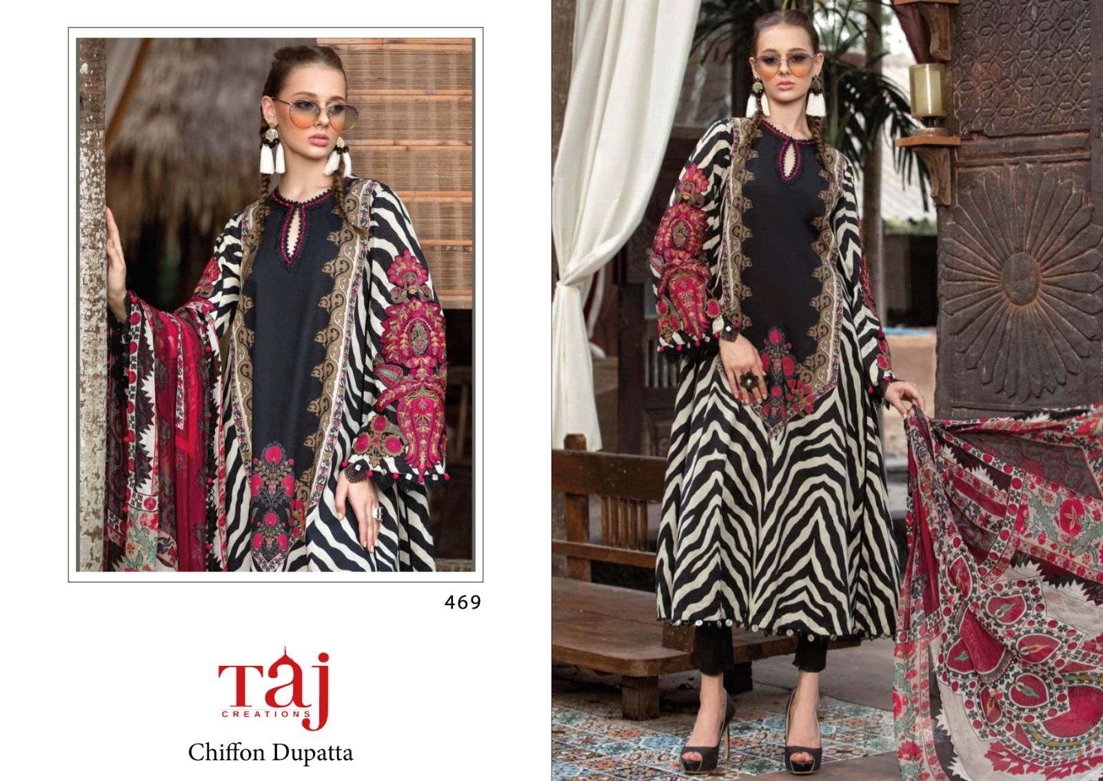 Taj 469 Chiffon Dupatta Salwar Kameez Wholesale catalog