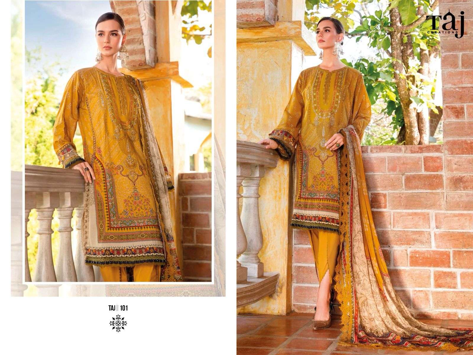 Taj Maria B M Print Super Hit 101 Cotton Dupatta Salwar Suits Wholesale catalog