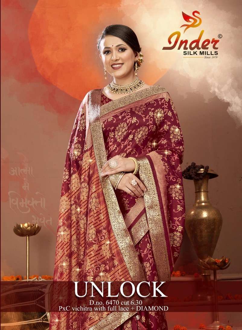 UNLOCK 6470 INDER SILK MILLS Saree Wholesale catalog