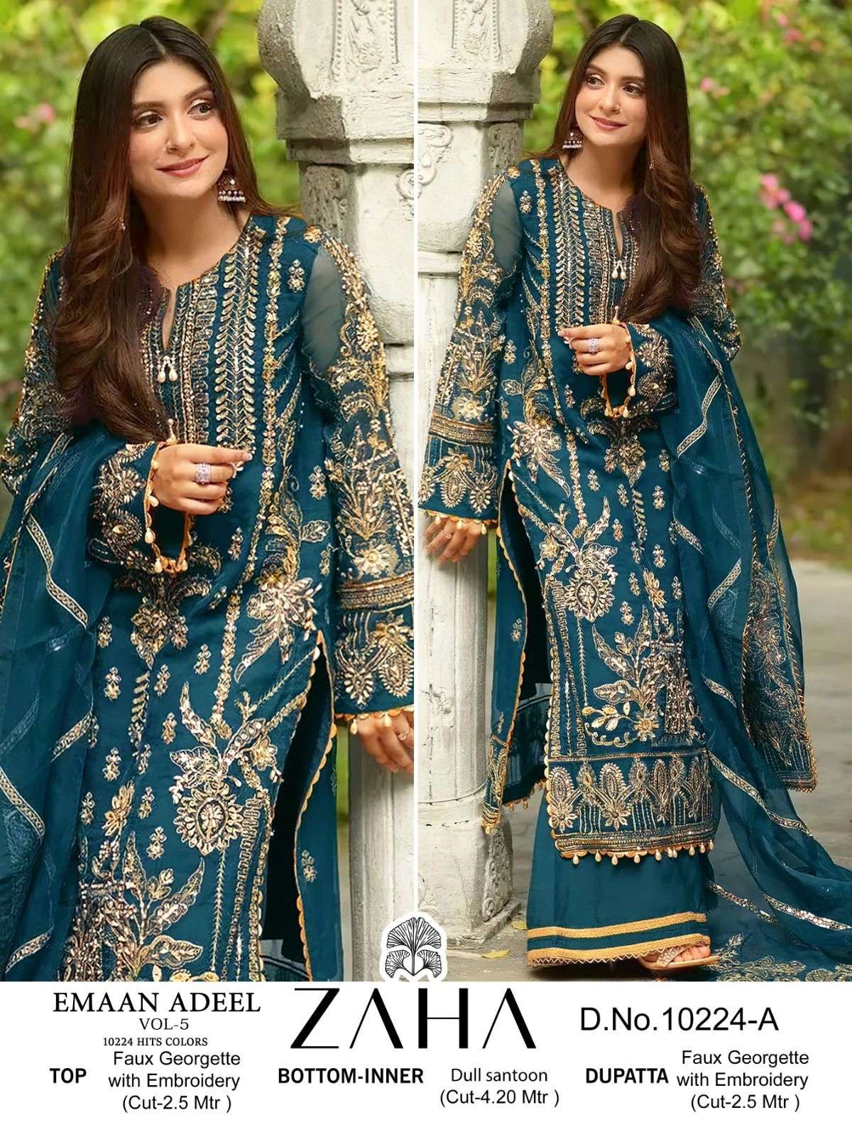 Zaha Emaan Adeel Vol 5 Georgette Salwar Kameez Wholesale catalog