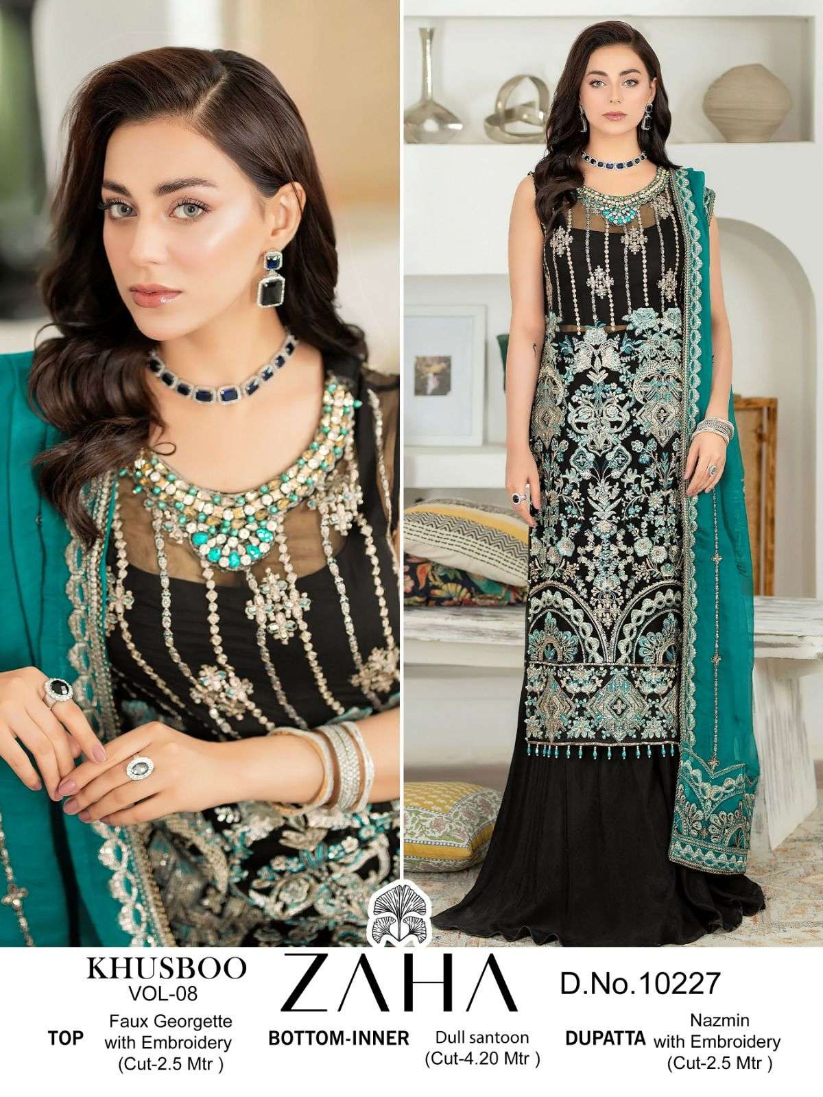 Zaha Khusboo Vol 8 Georgette Salwar Kameez Wholesale catalog