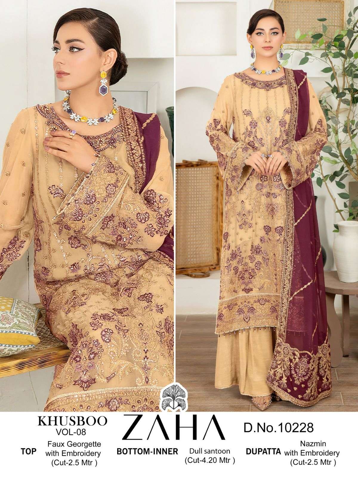 Zaha Khusboo Vol 8 Georgette Salwar Kameez Wholesale catalog