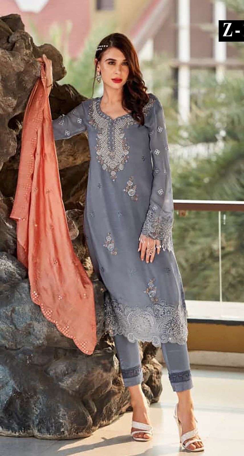Zarqash Z 156 Georgette Embroidered Pakistani Suits Wholesale catalog
