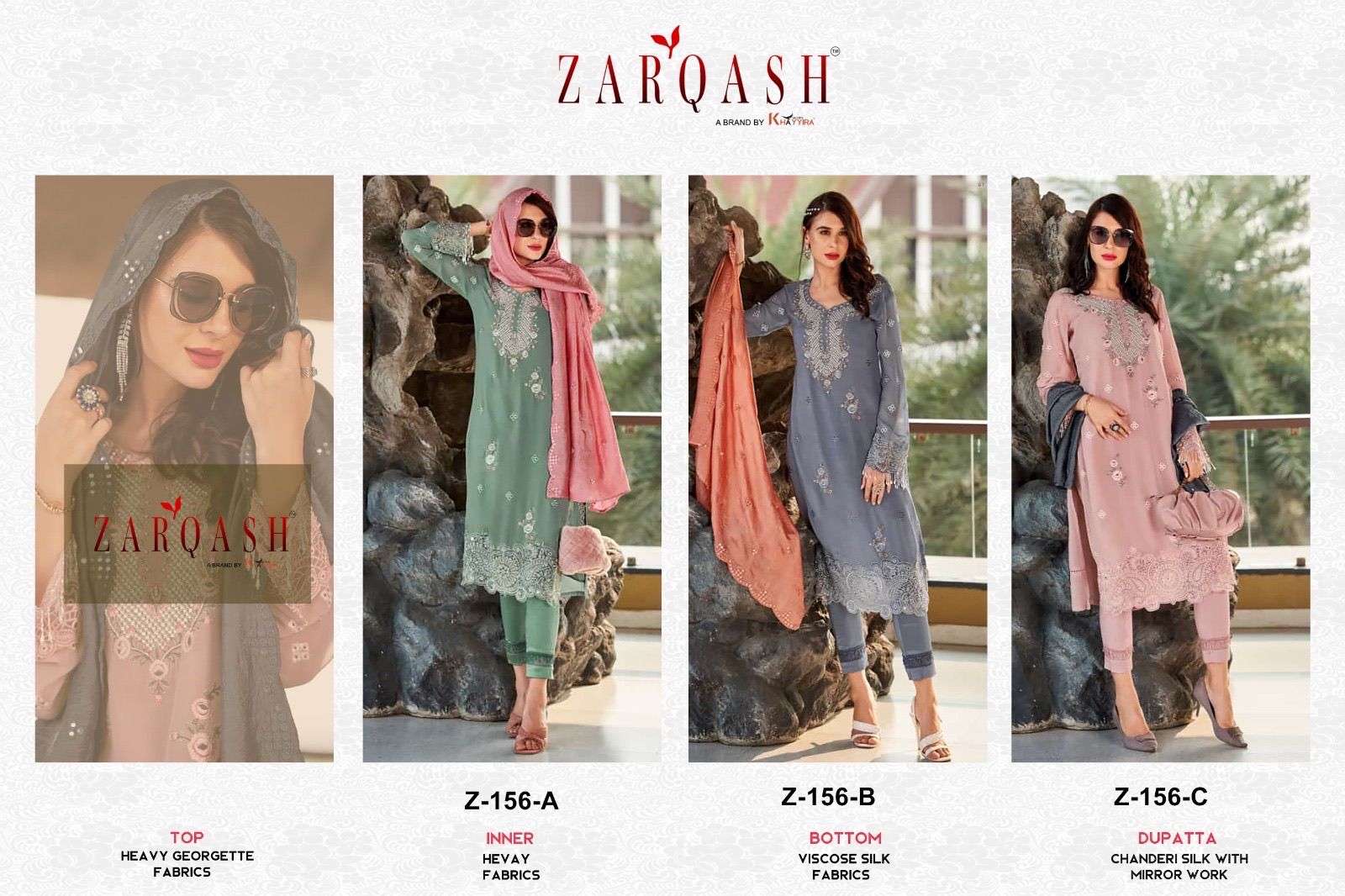 Zarqash Z 156 Georgette Embroidered Pakistani Suits Wholesale catalog