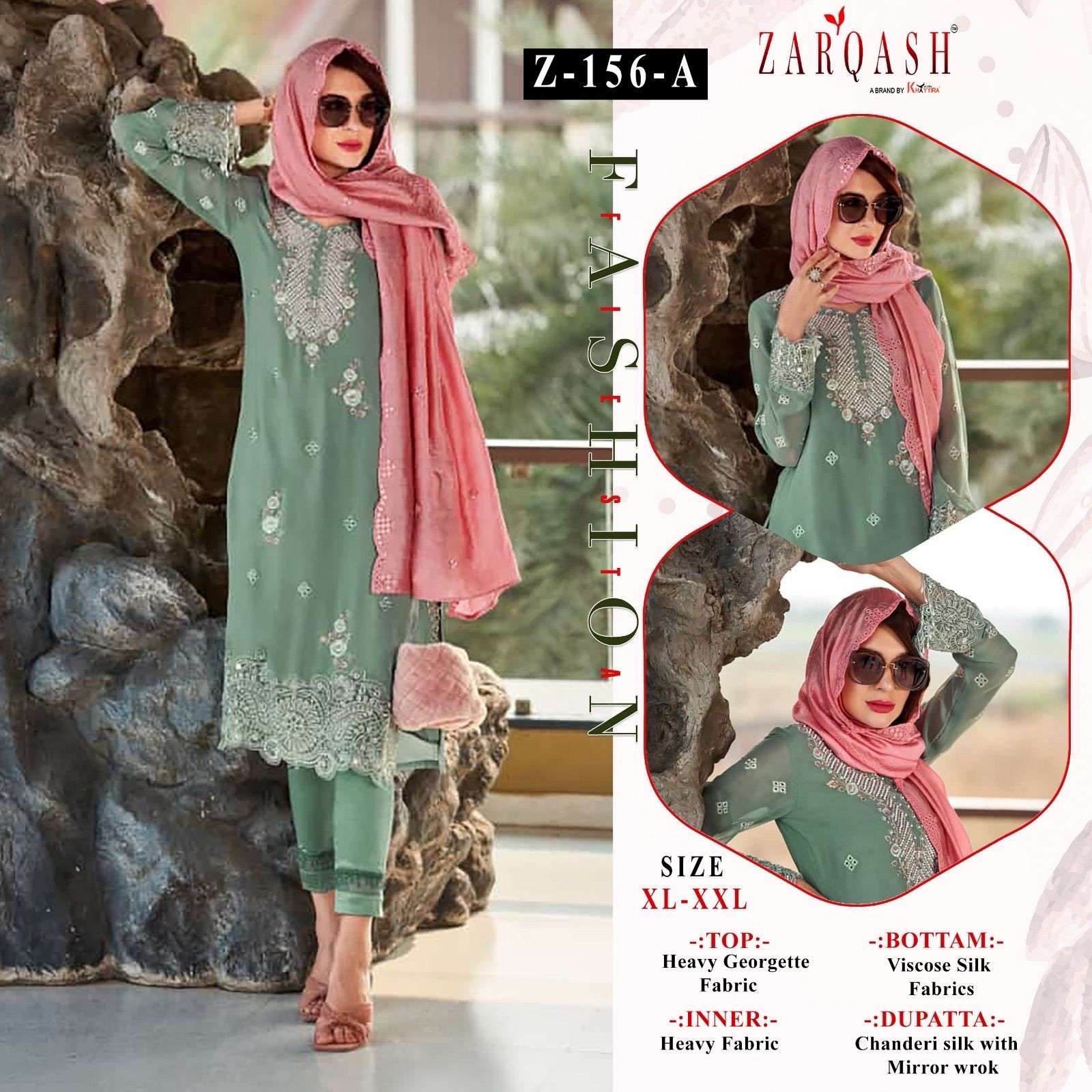 Zarqash Z 156 Georgette Embroidered Pakistani Suits Wholesale catalog