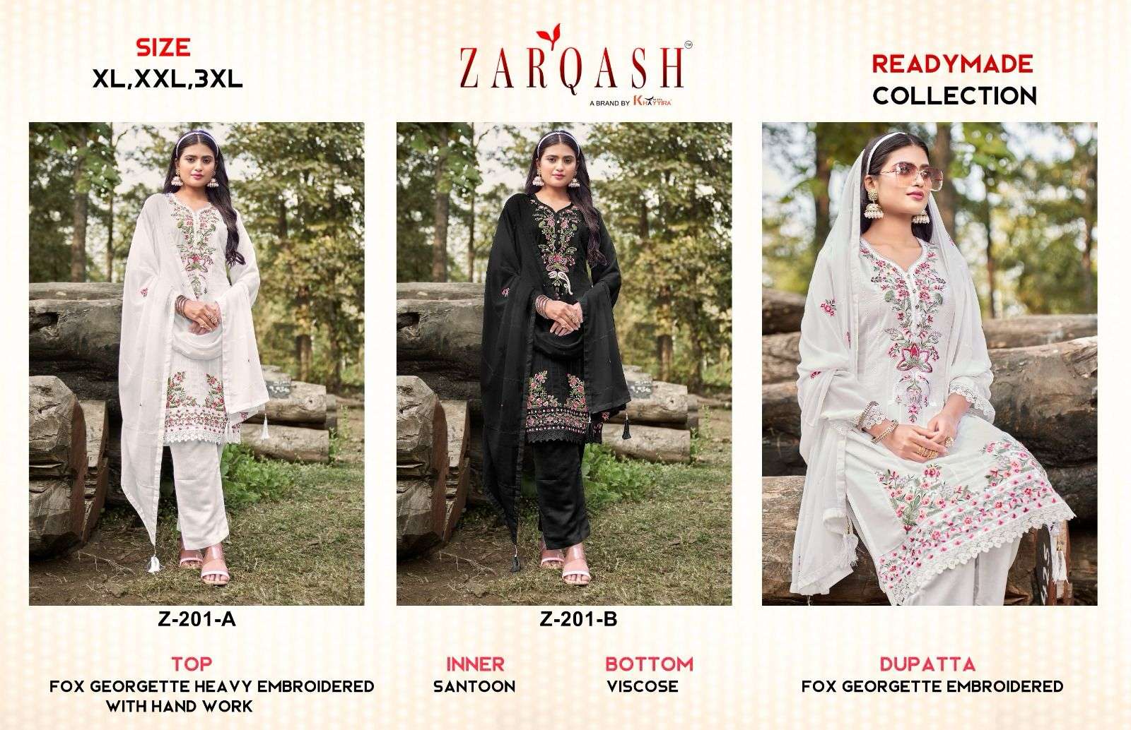 Zarqash Z 202 A To B Pakistani Suits Wholesale catalog