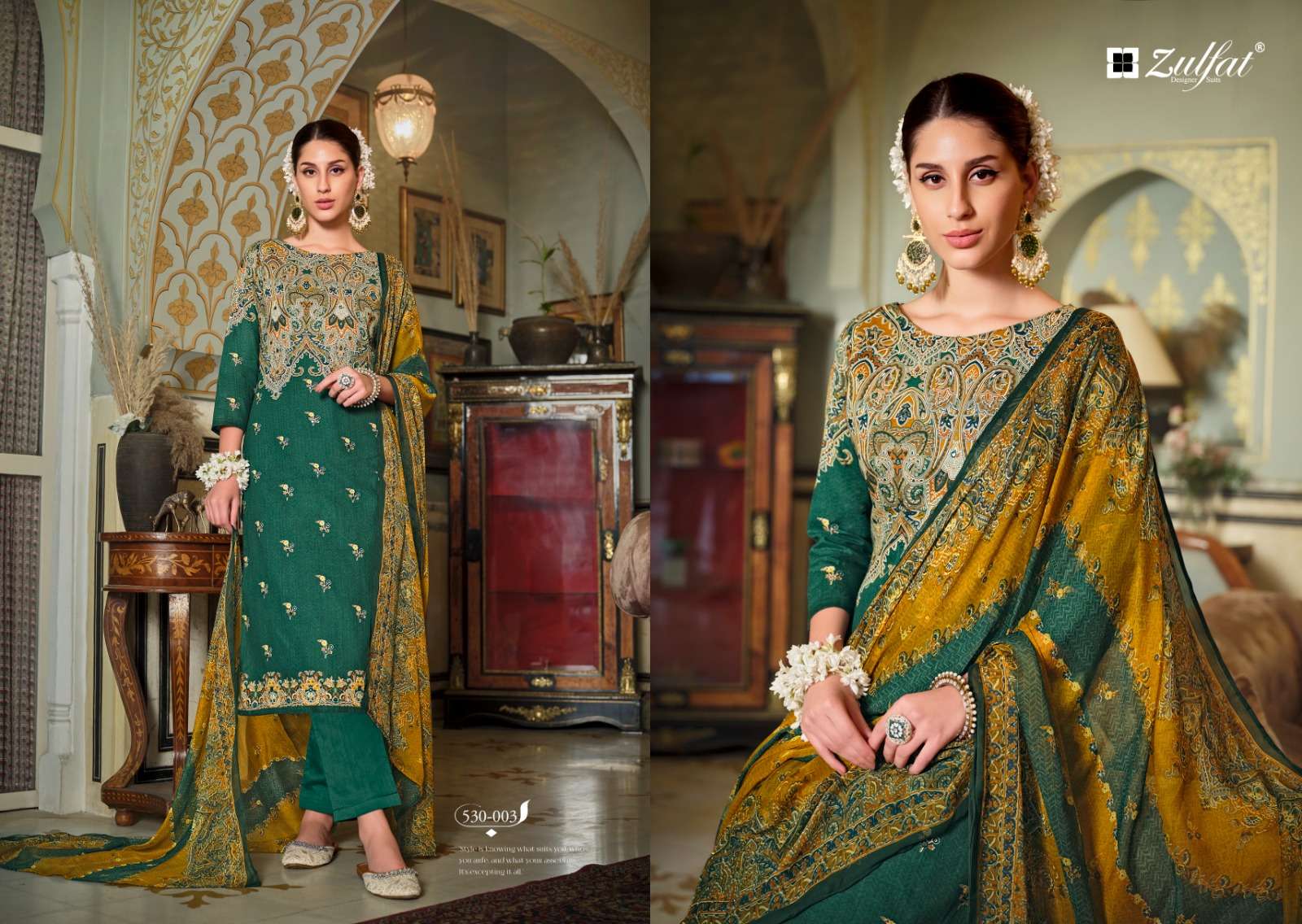Zulfat Dilruba Cotton Printed Dress Material Wholesale catalog