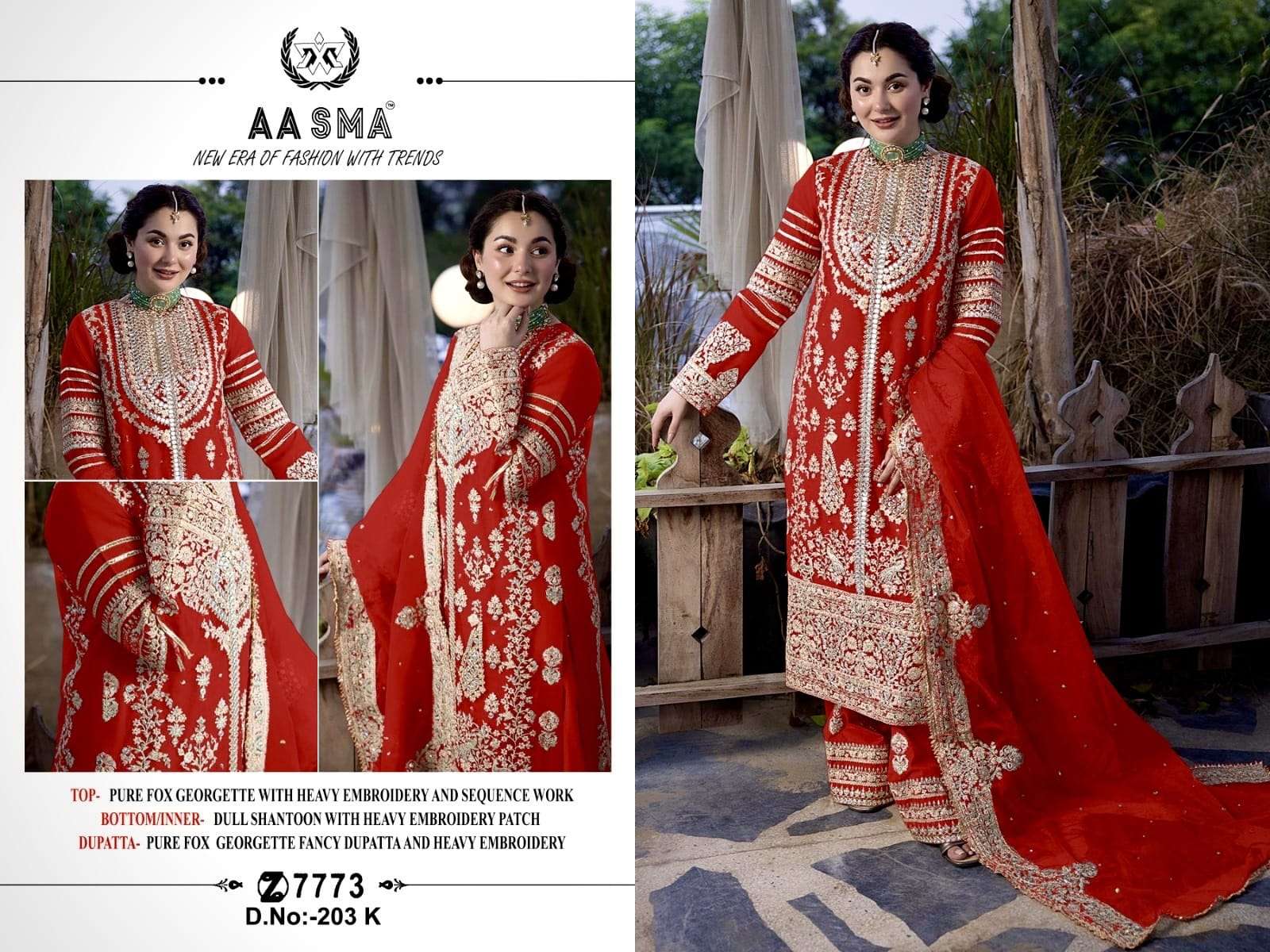 Aasma 203 I To L Georgette Salwar Suits Wholesale catalog