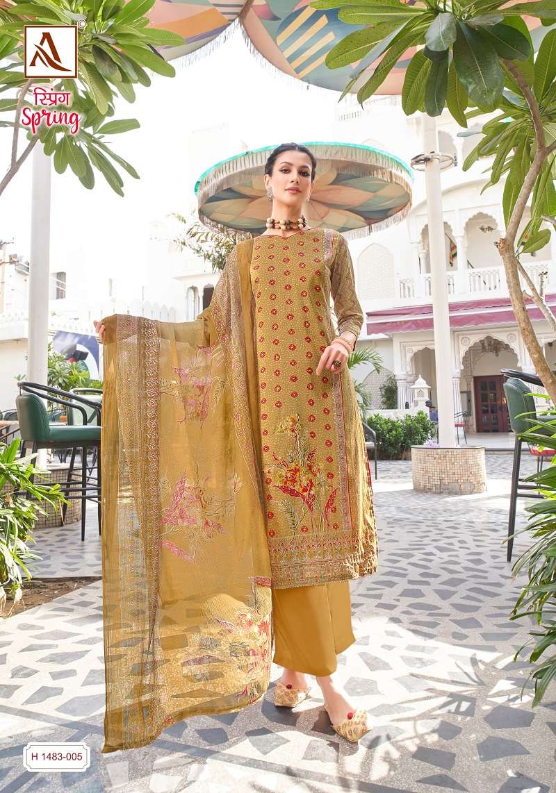 Alok Spring Premium Zam Printed Dress Material Wholesale catalog