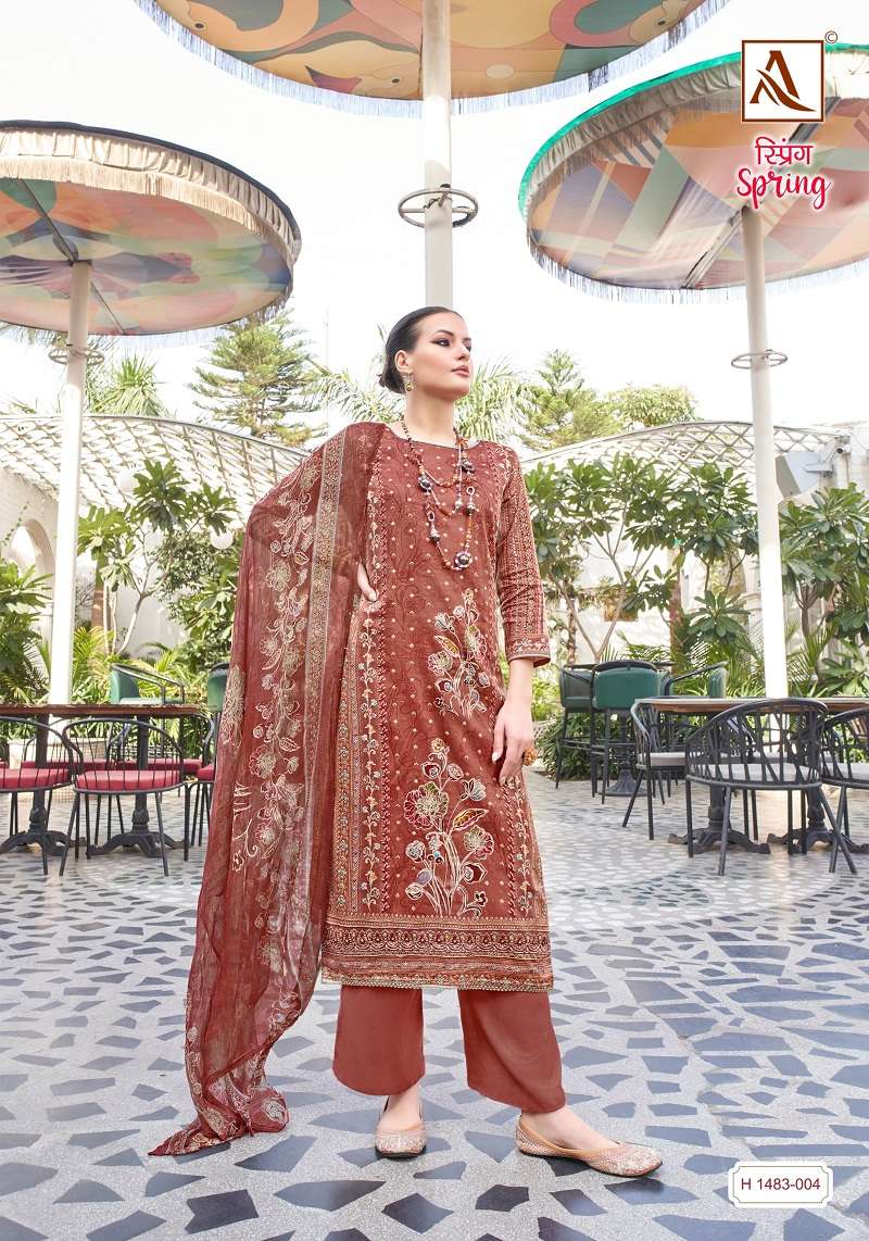 Alok Spring Premium Zam Printed Dress Material Wholesale catalog