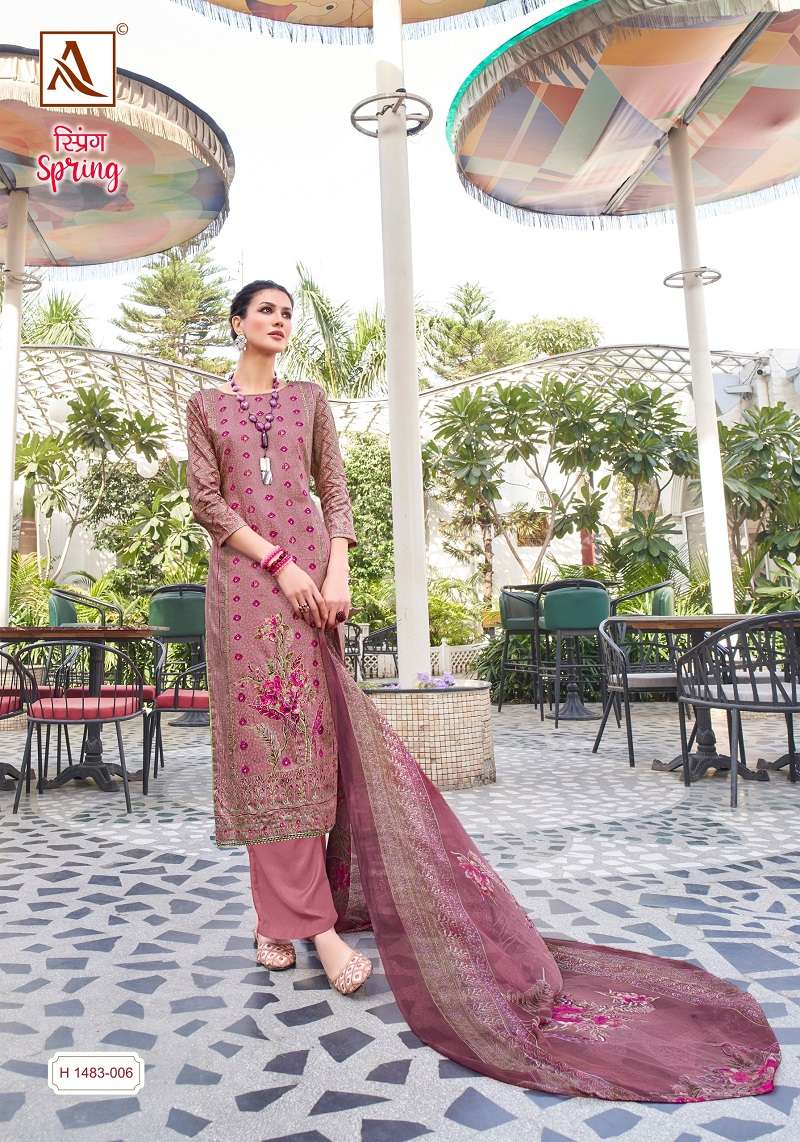 Alok Spring Premium Zam Printed Dress Material Wholesale catalog