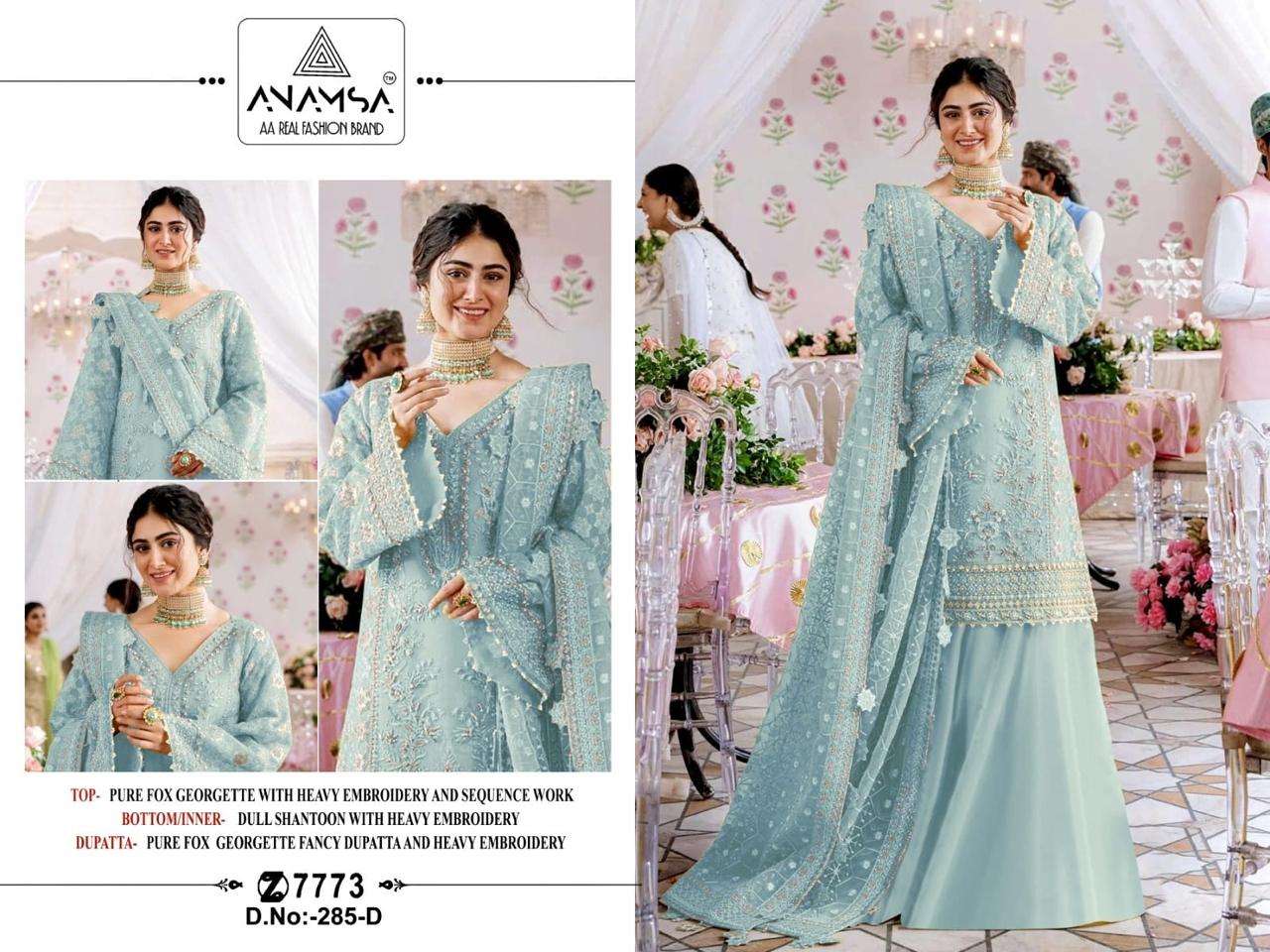 Anamsa 285 A To D Hit Design Pakistani Suit Wholesale catalog