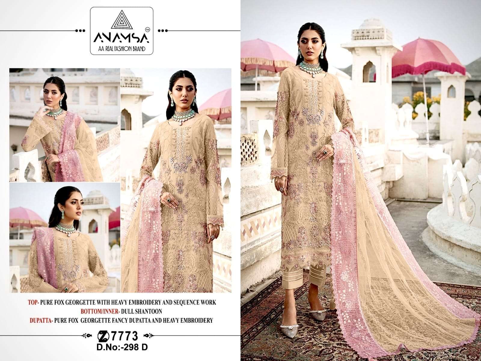Anamsa 298 A To D Hits Georgette Salwar Kameez Wholesale catalog
