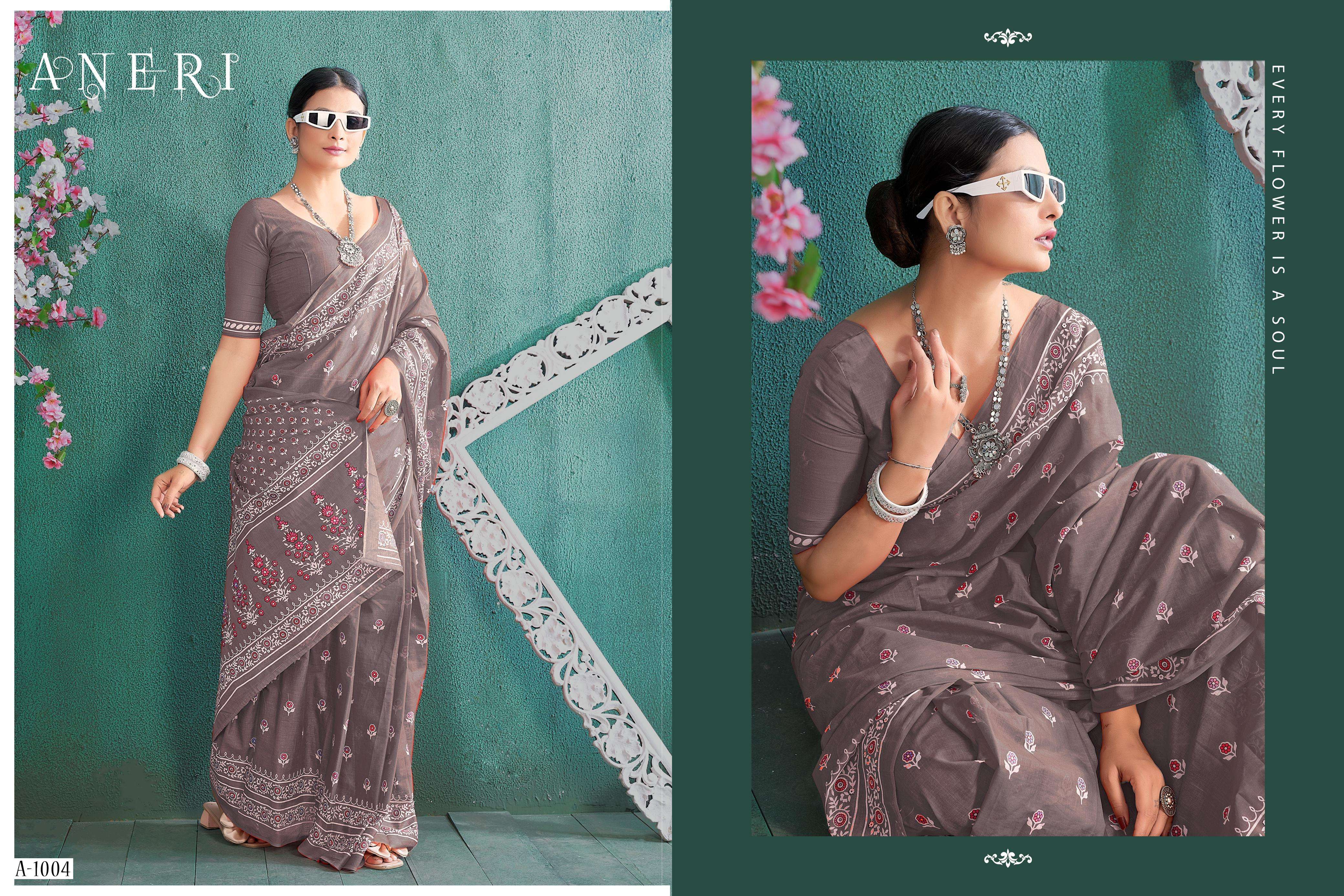 ANERI Soft Pure Cotton Saree Wholesale catalog