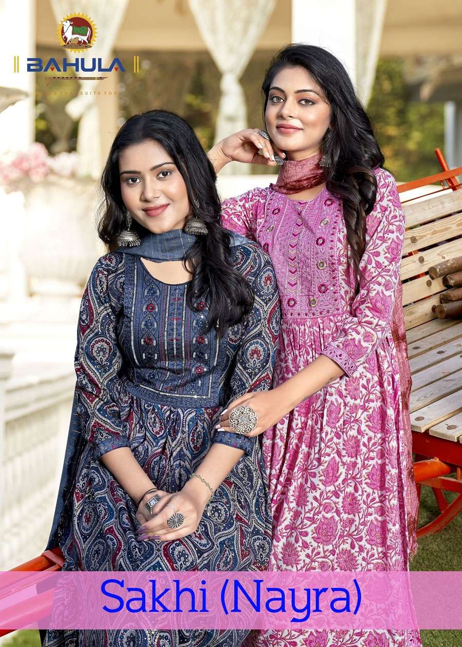 Bahula Sakhi Nayra Vol -1 -Nyra Cut Kurti Pant With Dupatta Wholesale Catalog