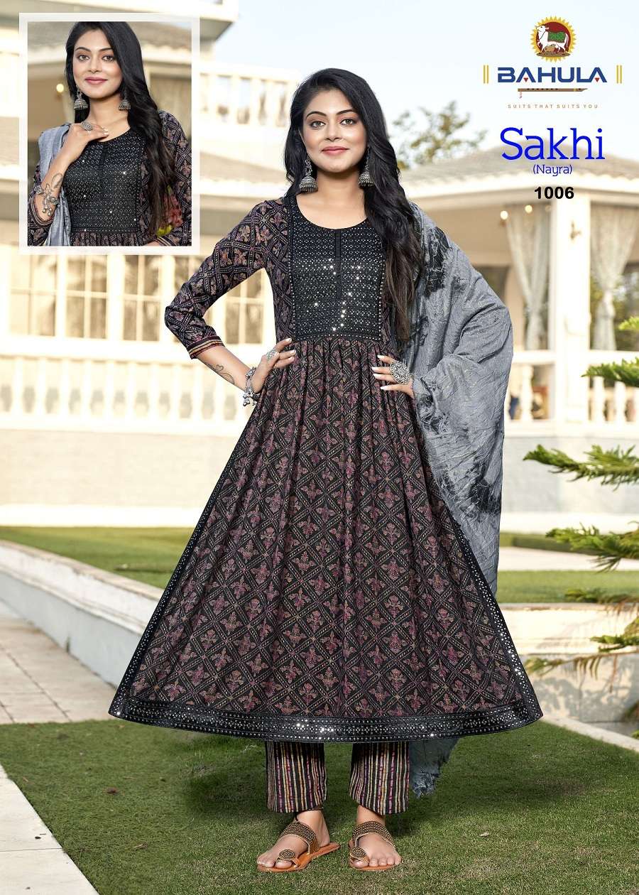 Bahula Sakhi Nayra Vol -1 -Nyra Cut Kurti Pant With Dupatta Wholesale Catalog