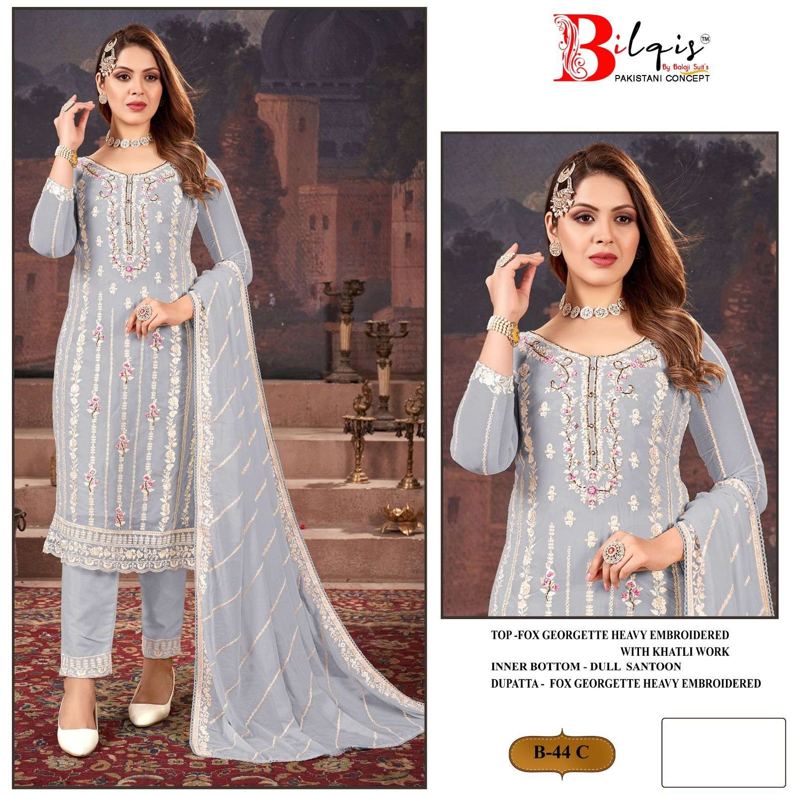 Bilqis B 44 A To D Georgette Salwar Kameez Wholesale catalog