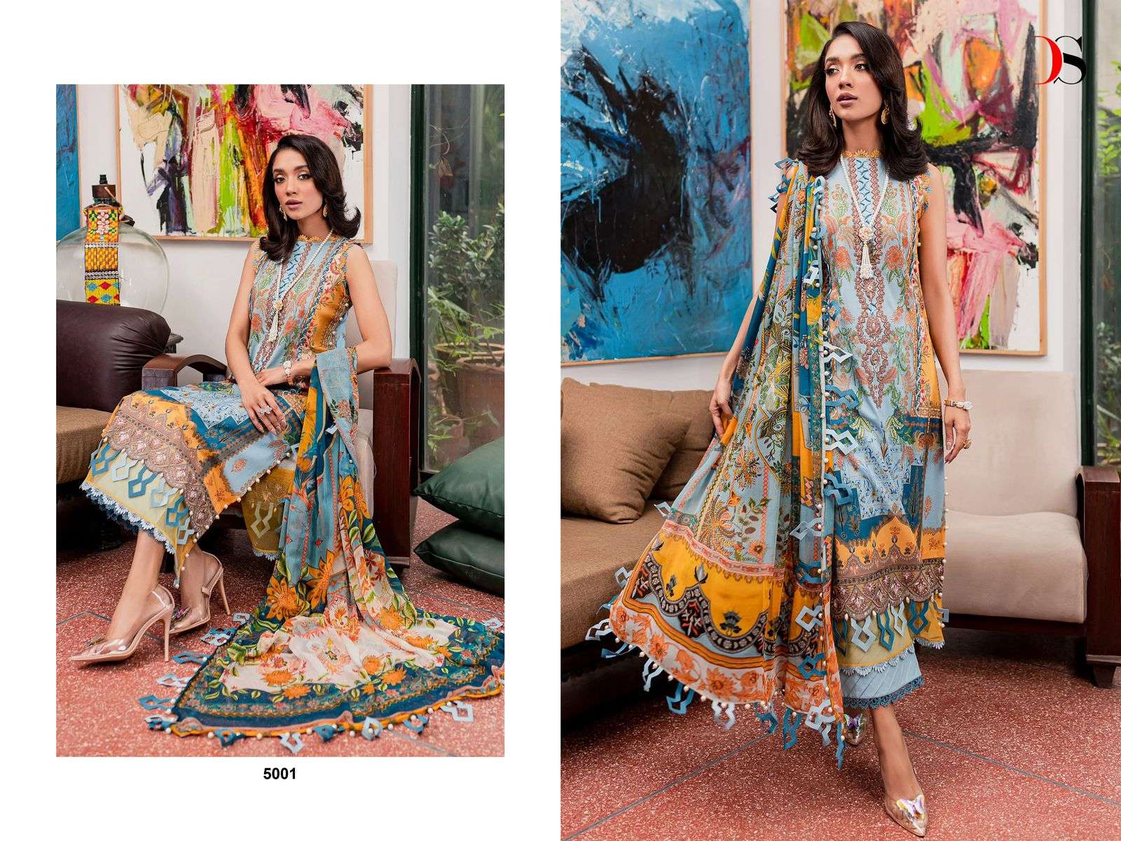 Deepsy Jade Bliss Lawn 24 Chiffon Dupatta Salwar Kameez Wholesale catalog