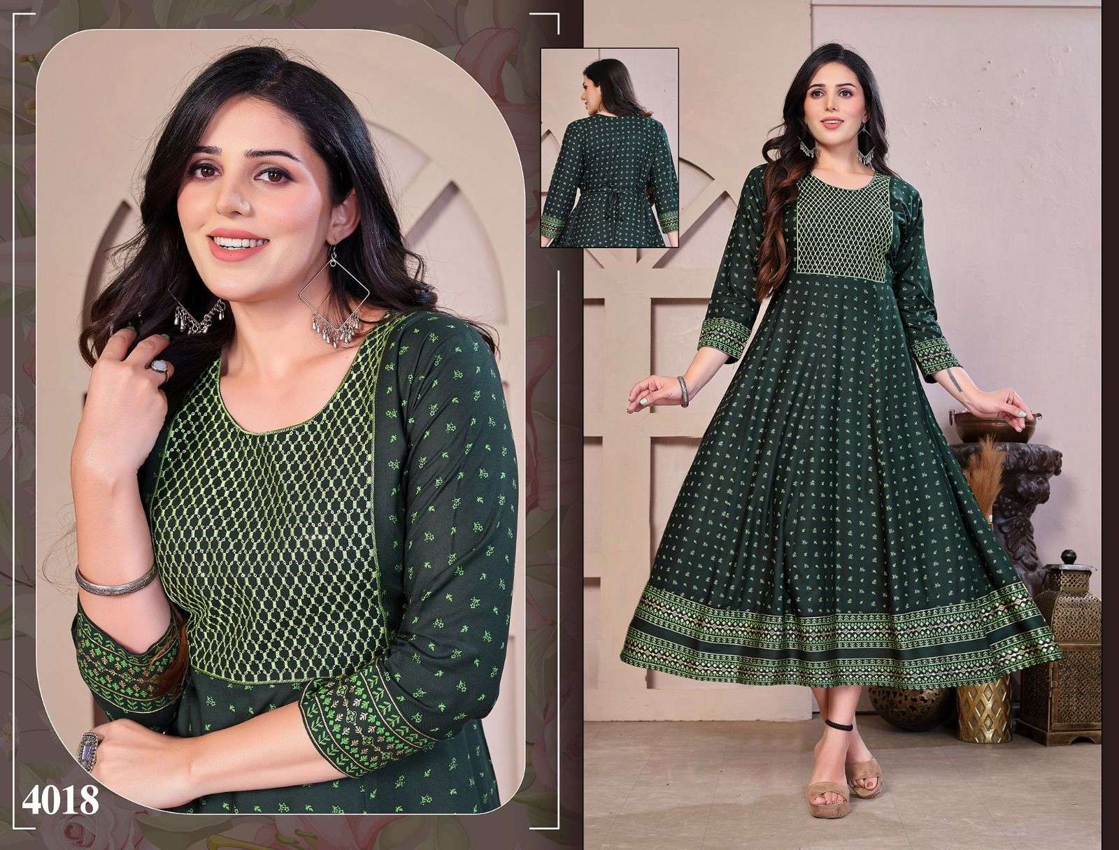 Golden Flowers Kurti Wholesale catalog