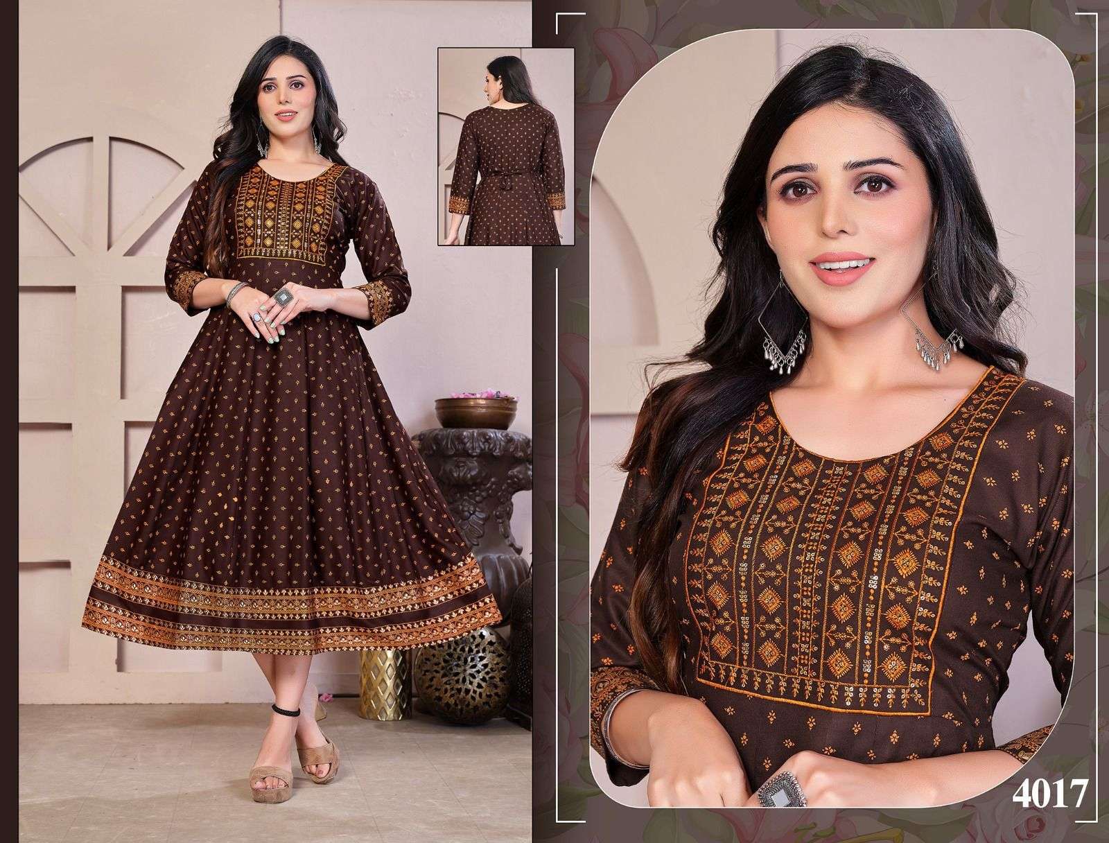 Golden Flowers Kurti Wholesale catalog