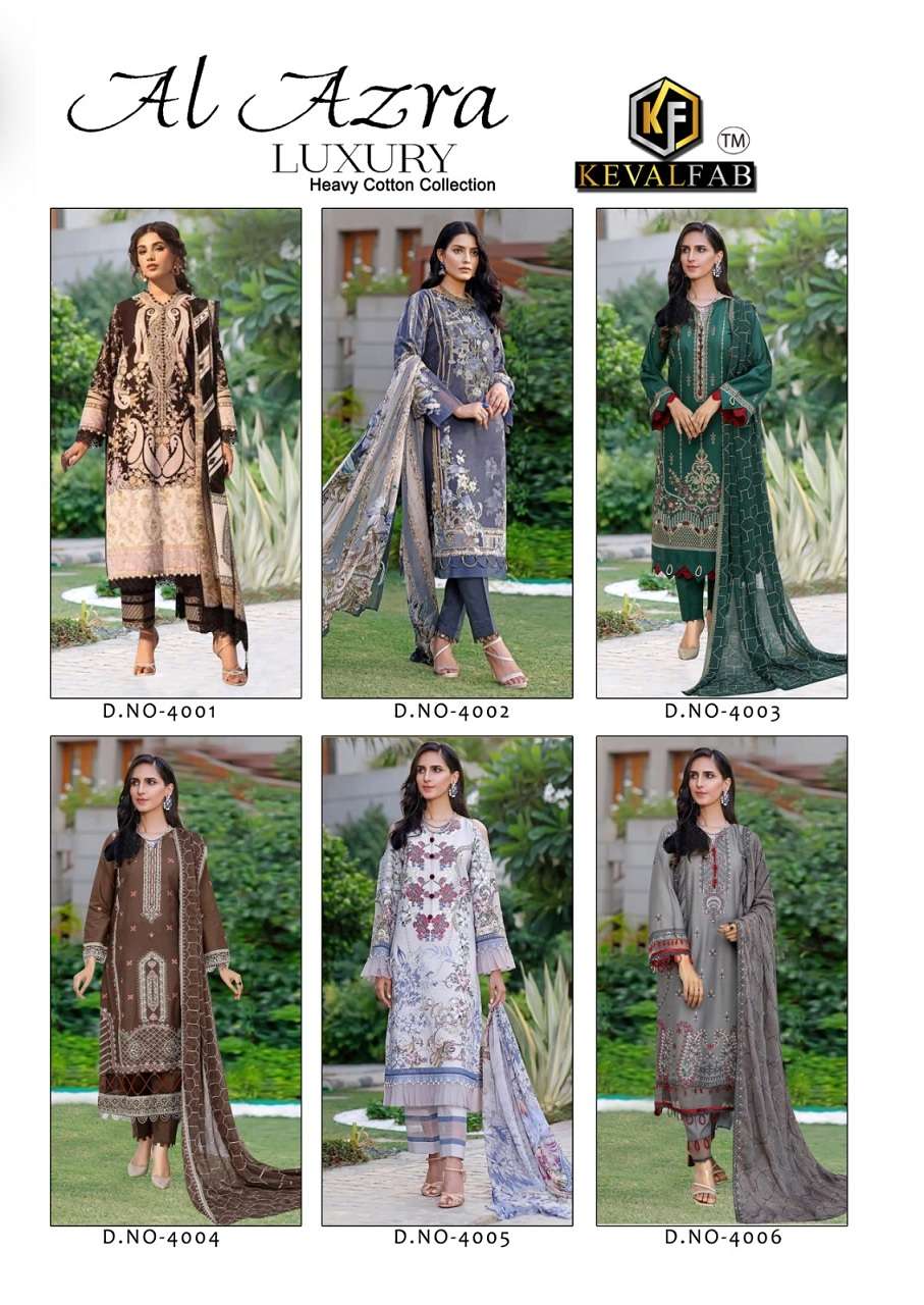 Keval Alzara Vol-4 – Luxury Cotton Dress Material Wholesale Catalog
