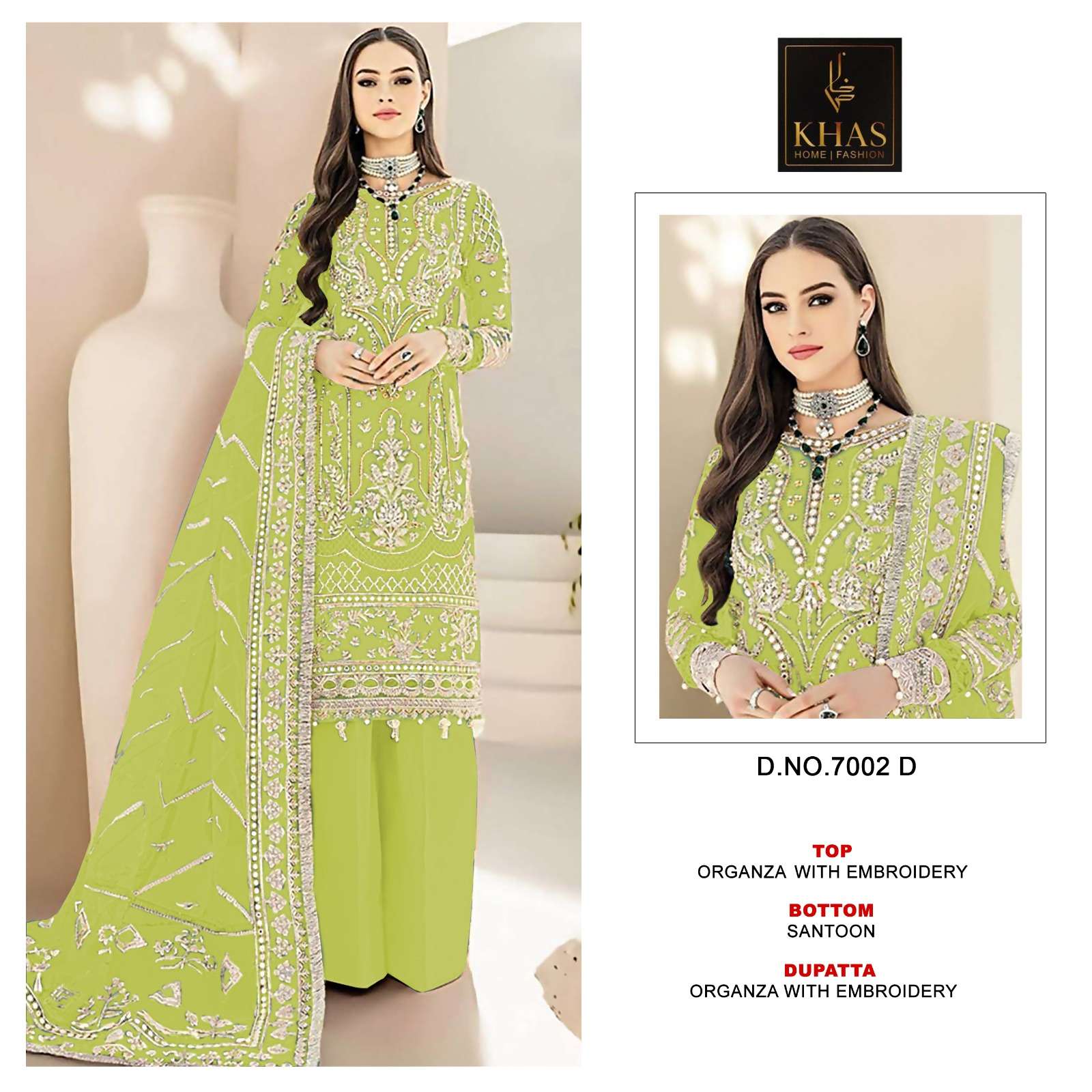Khas 7002 A To D Premium Organza Salwar Suit Wholesale catalog