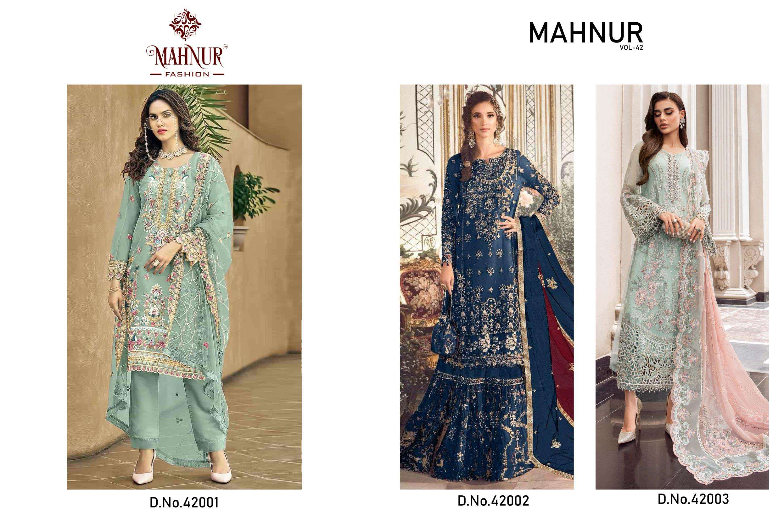 Mahnur Vol 42 Georgette Pakistani Suit Wholesale catalog