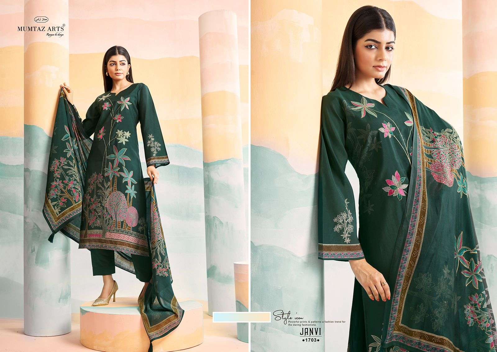 Mumtaz Janvi Vol 2 Muslin Digital Printed Dress Material Wholesale catalog