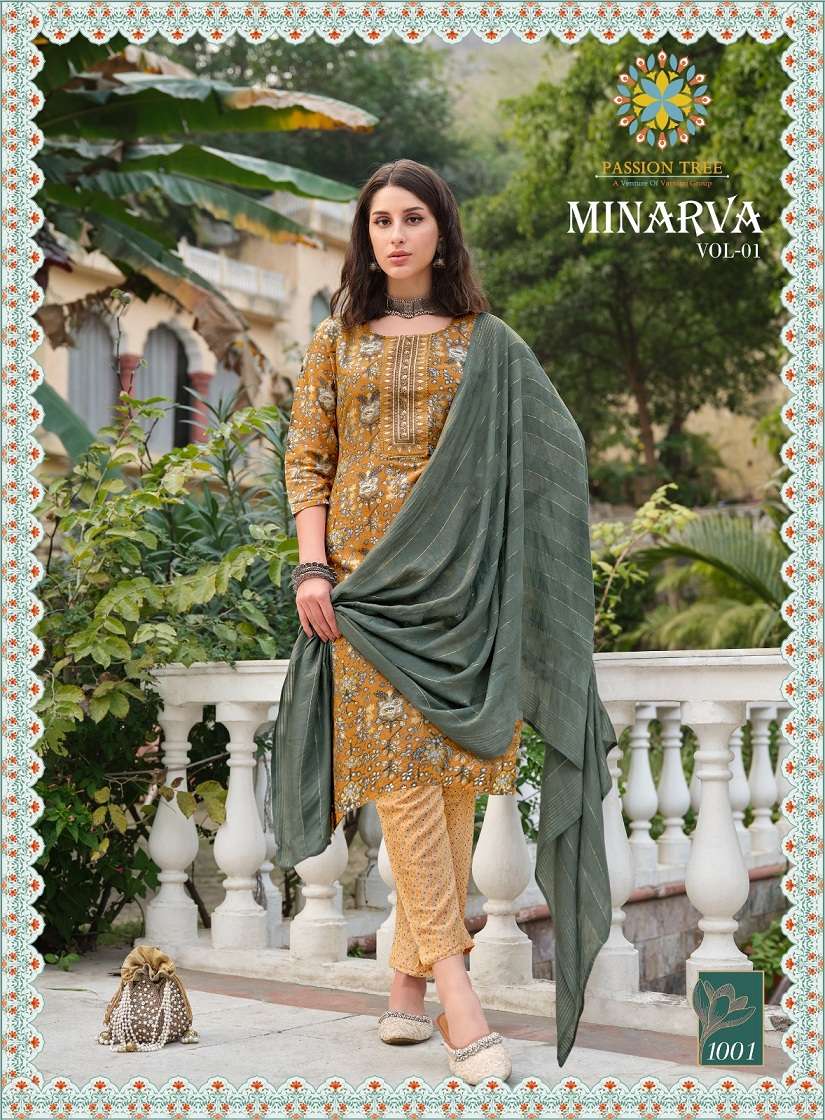 Passion Tree Minarva Vol-1 – Kurti Pant With Dupatta Wholesale Catalog