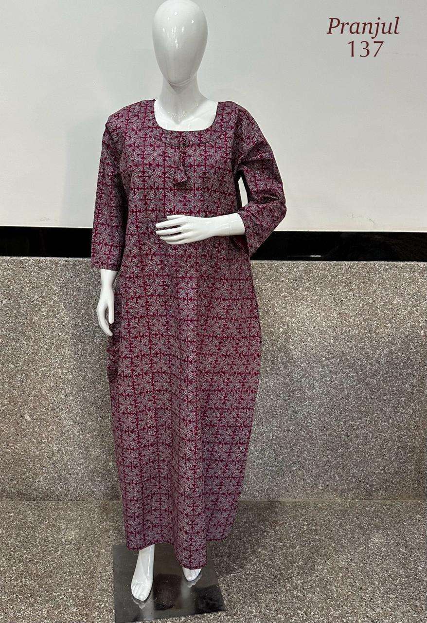 Pranjul Purvi Nighty Vol-1 – With Long Sleeves Wholesale Catalog