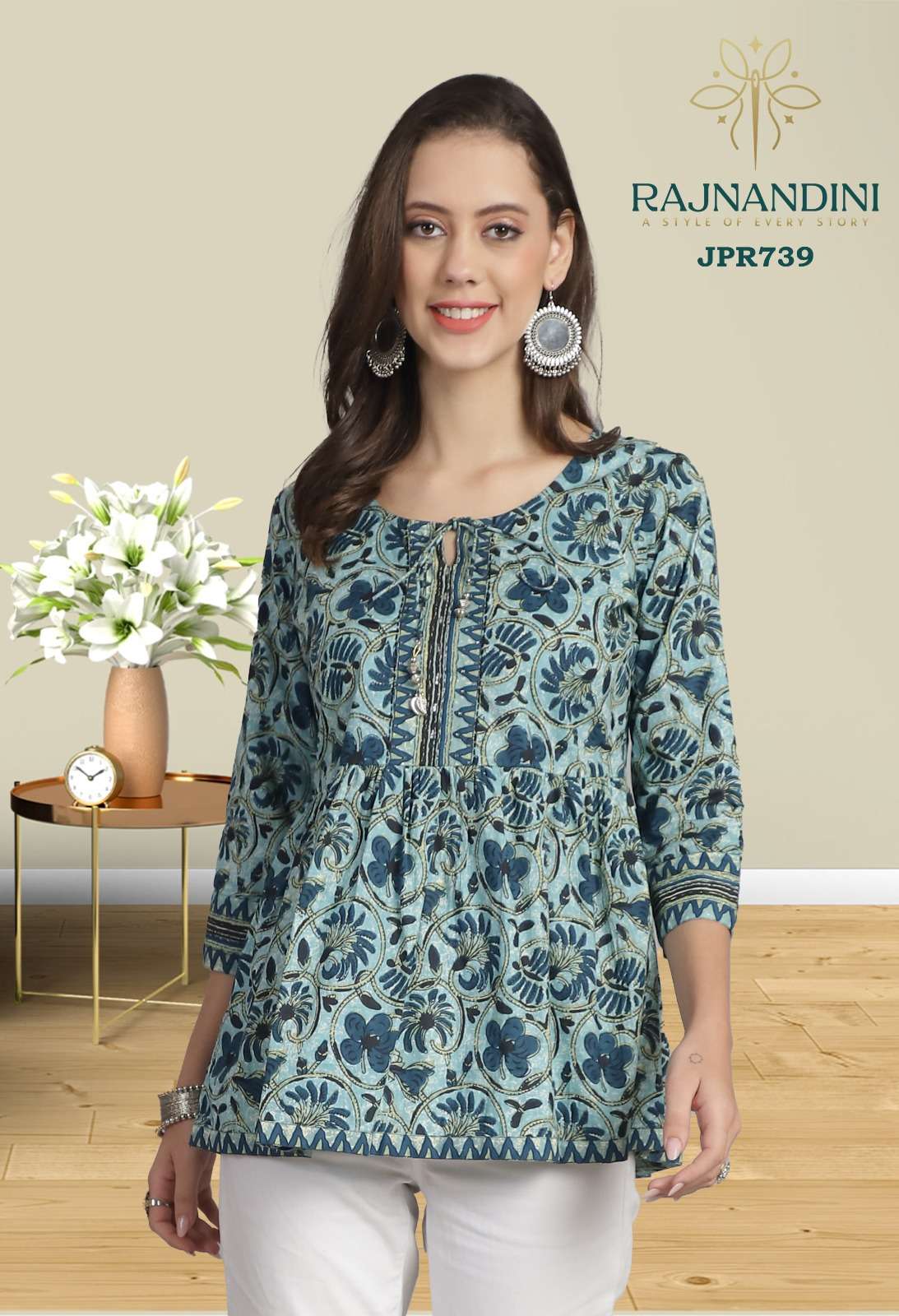 Rajnandini Hirwa Cotton Kurti Wholesale catalog