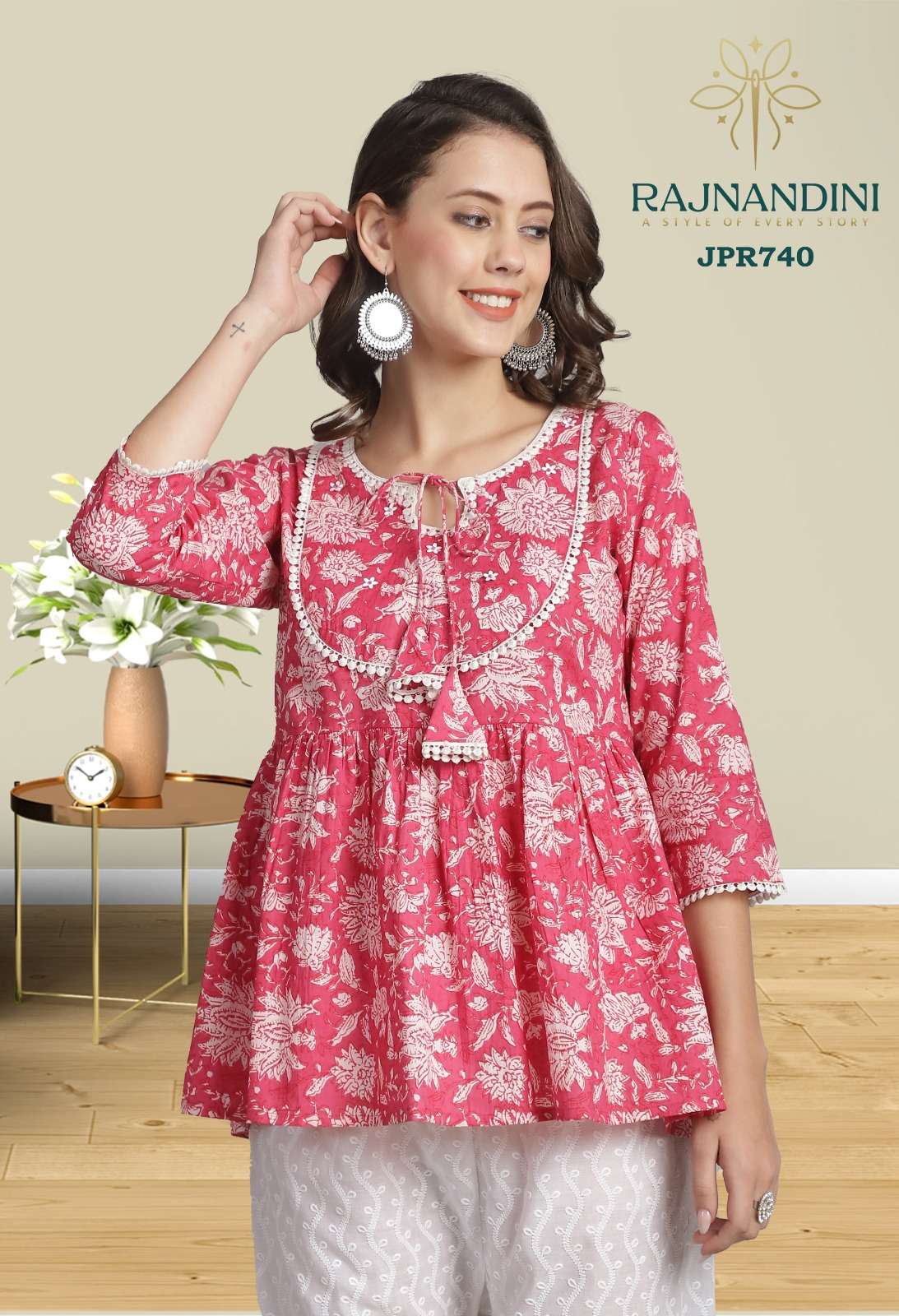 Rajnandini Hirwa Cotton Kurti Wholesale catalog