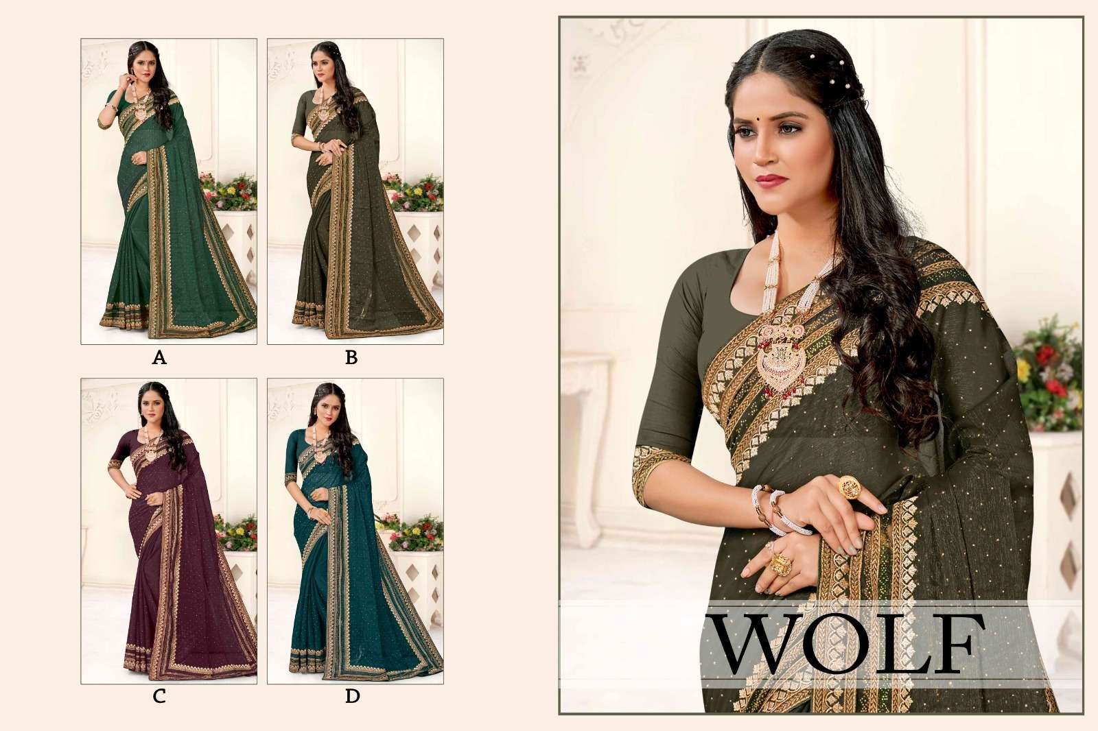 Ronisha Wolf Saree Wholesale catalog