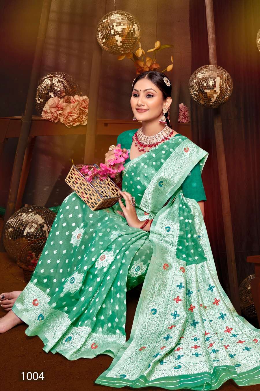 Saroj Tejaswani cotton vol.4 soft cotton weaving saree Wholesale catalog    