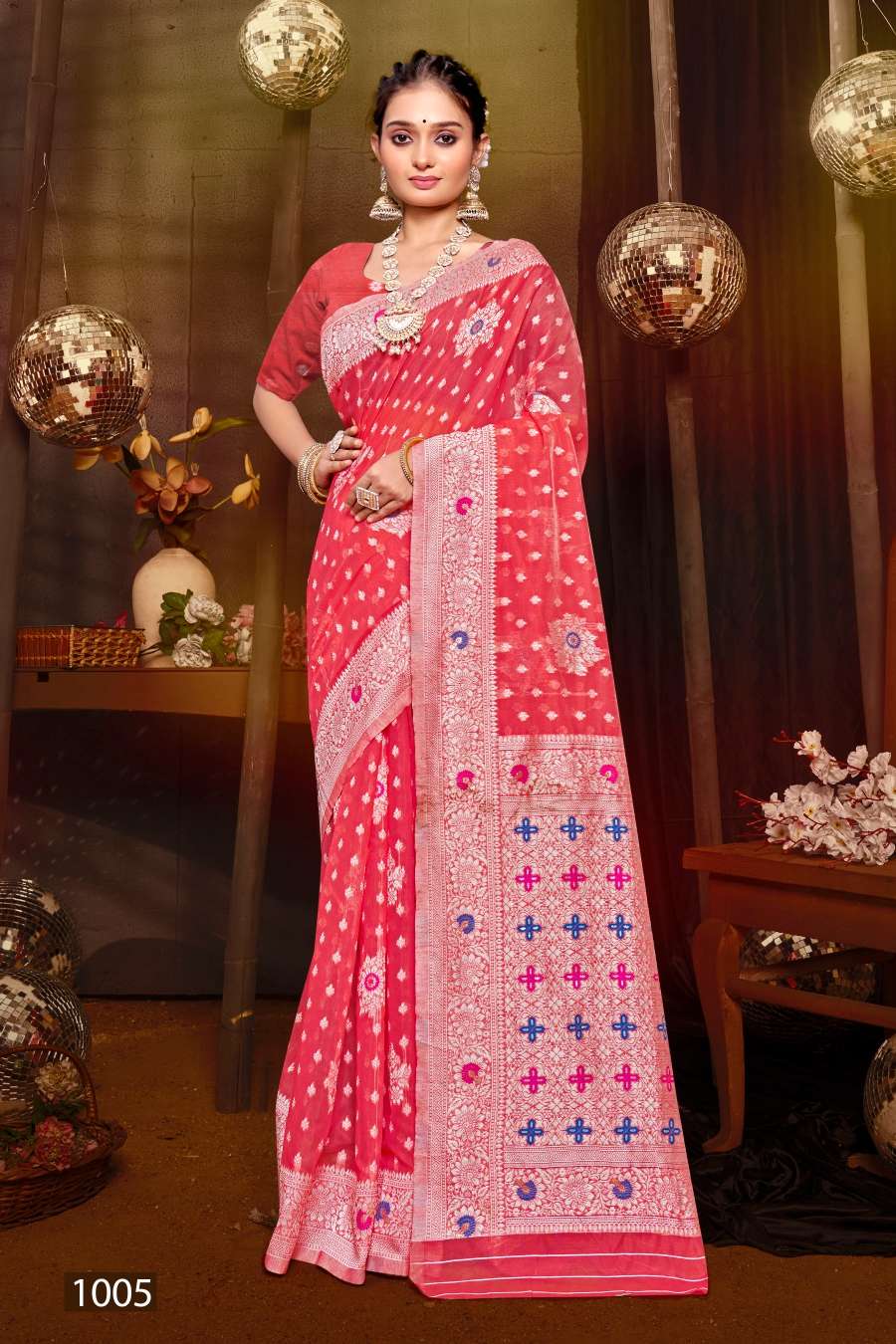 Saroj Tejaswani cotton vol.4 soft cotton weaving saree Wholesale catalog    