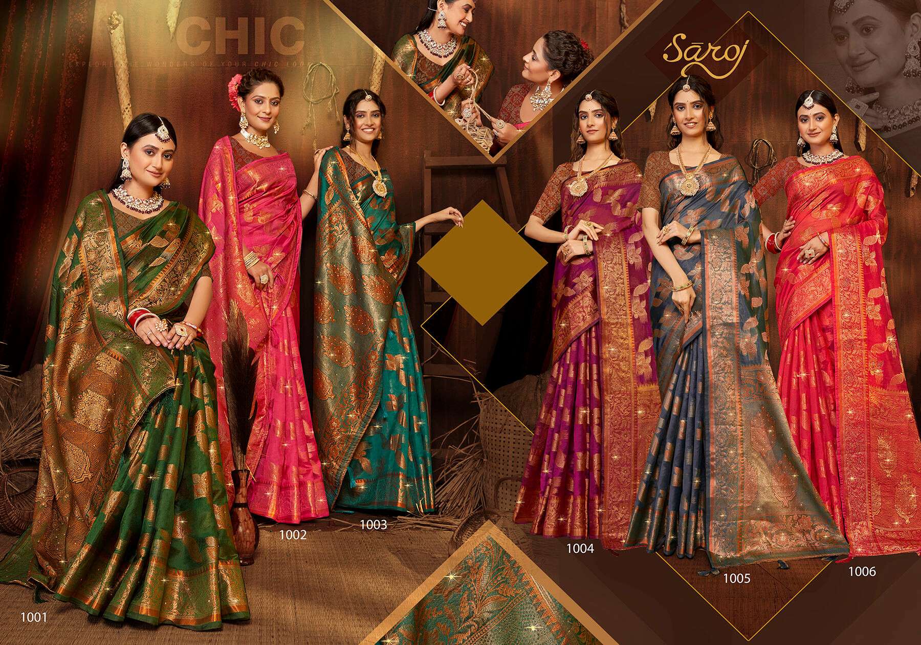 Saroj  Victoria vol.7 Soft organza saree Saree Wholesale catalog    