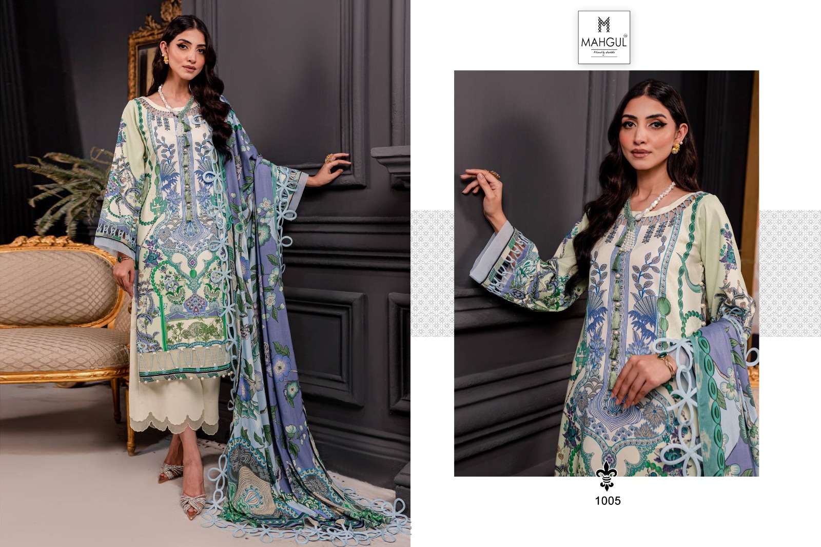 Shraddha Mahgul Firdos Vol 1 Cotton Dupatta Pakistani Suit Wholesale catalog