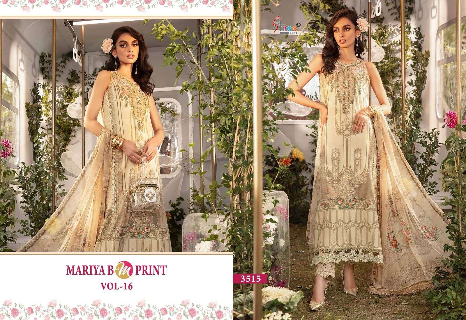 Shree Mariya B M Print Vol 16 Chiffon Dupatta Pakistani Suit Wholesale catalog