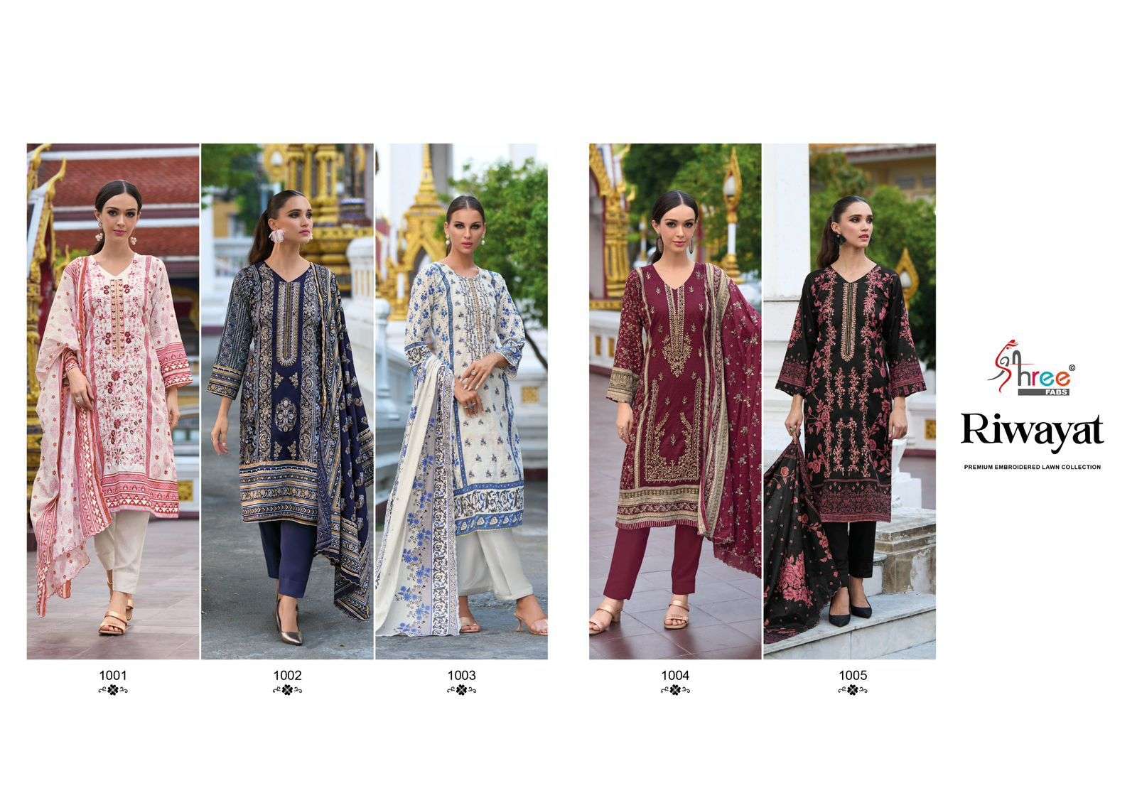 Shree Riwayat Premium Cotton Dupatta Salwar Kameez Wholesale catalog