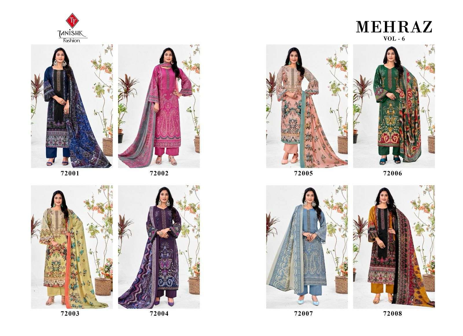 TANISHK FASHION MEHRAAZ6-LAWN Salwar Kameez Wholesale catalog