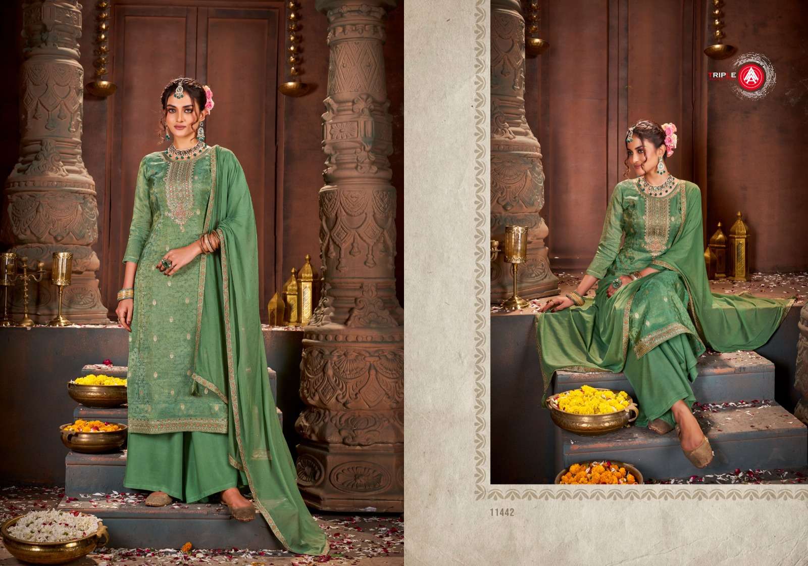 Triple Aaa Kethi Simar Jecquard Dress Material Wholesale catalog