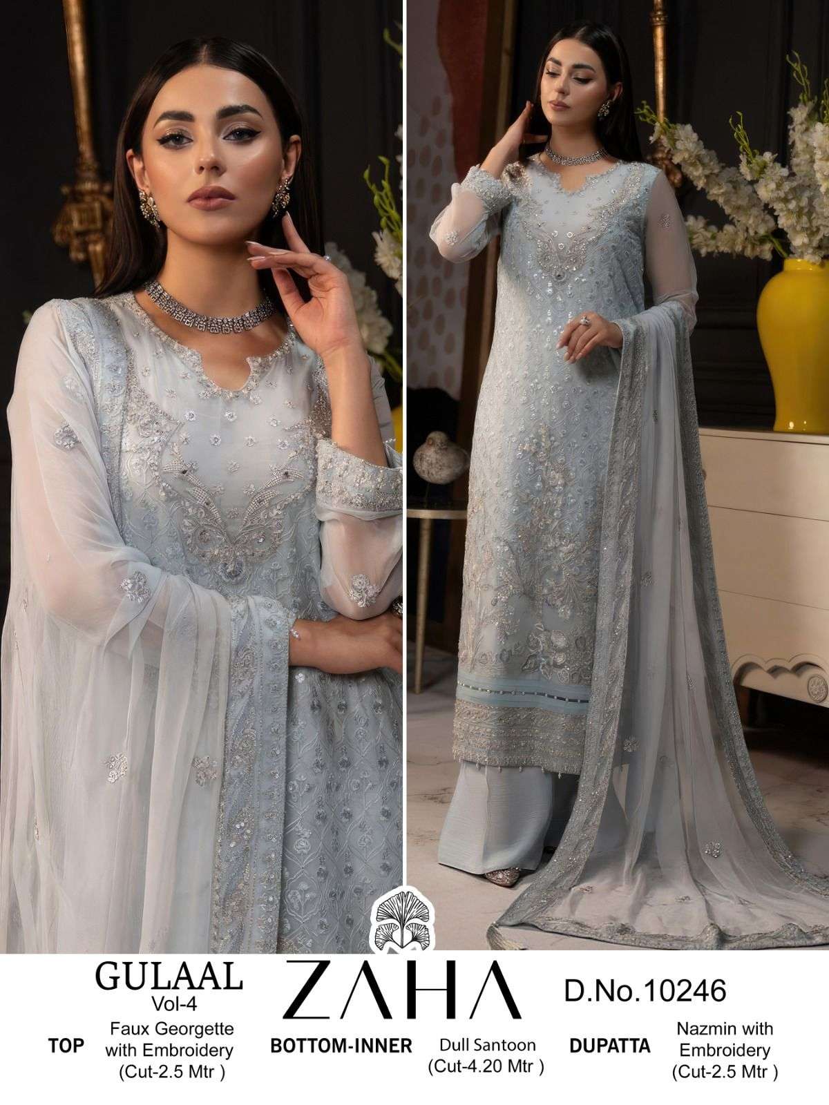 Zaha Gulaal Vol 4 Salwar Kameez Wholesale catalog
