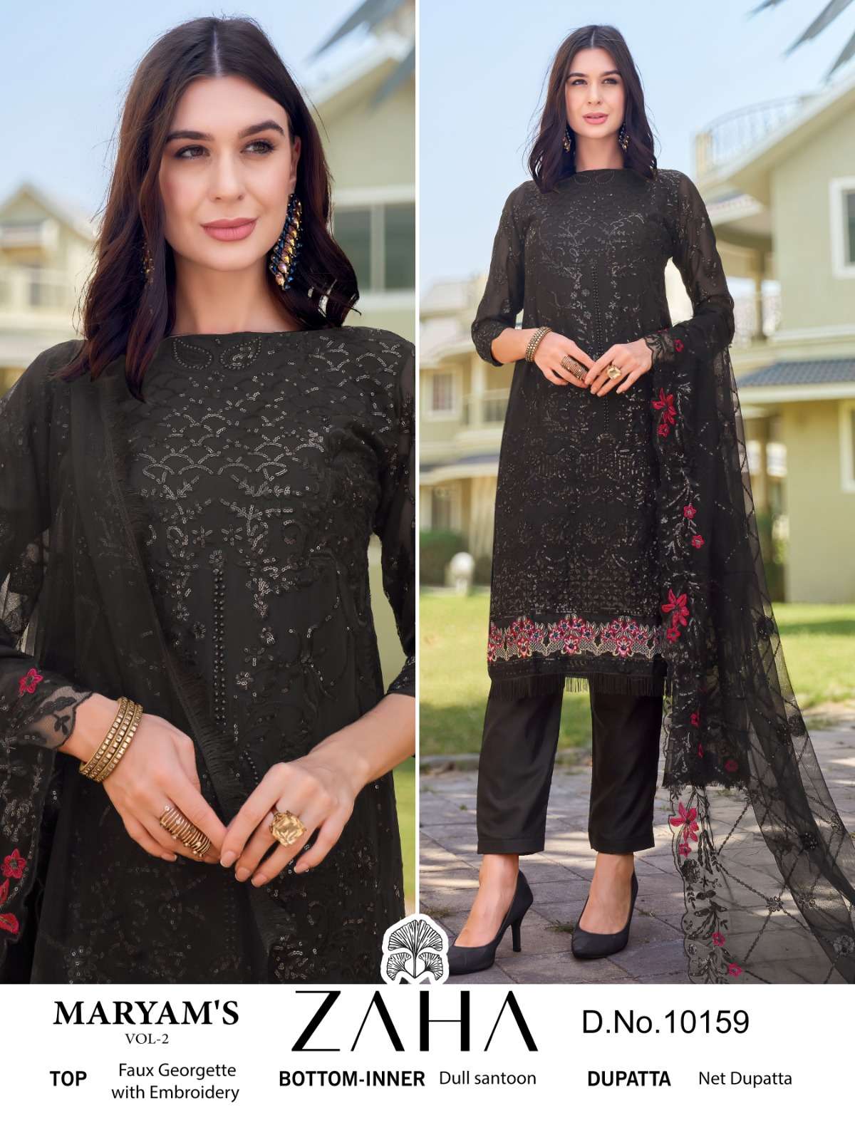 Zaha Maryams Vol 2 Georgette Pakistani Suit Wholesale catalog