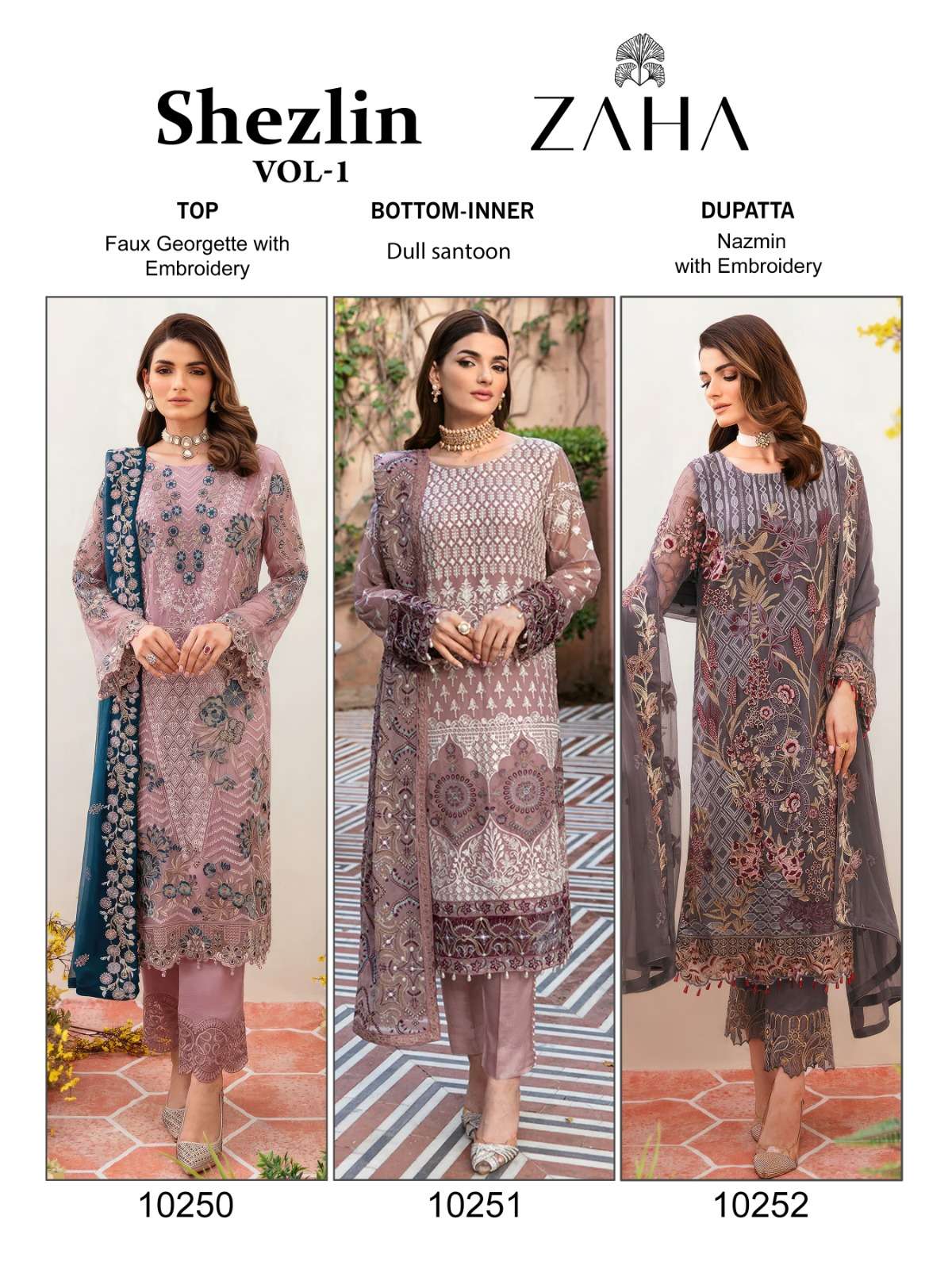 Zaha shezlin Vol 1 Georgette Salwar Kameez Wholesale catalog